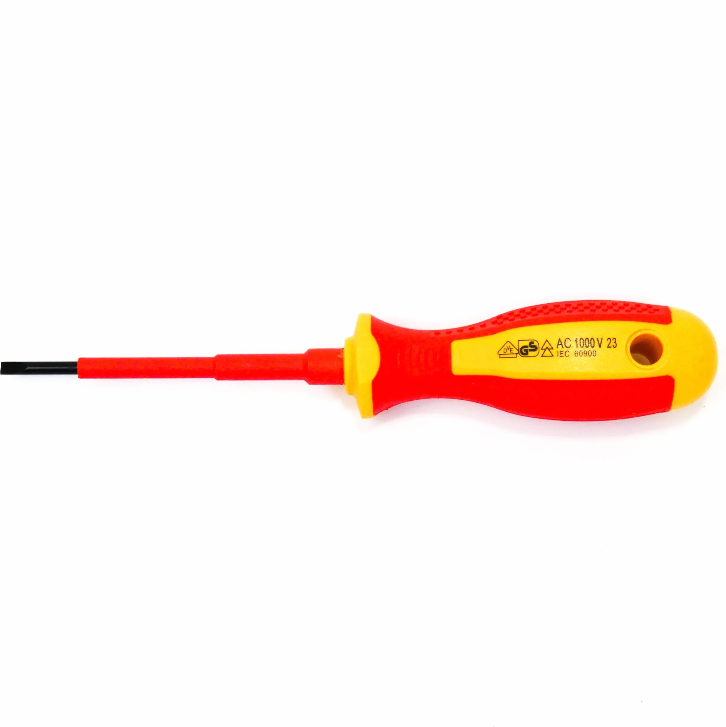 Wkrętak płaski VDE – Izolowany do 1000 V – IEC 60900 & GS – Profesjonalny śrubokręt dla elektryków (0.5 * 3.0 * 75 mm)