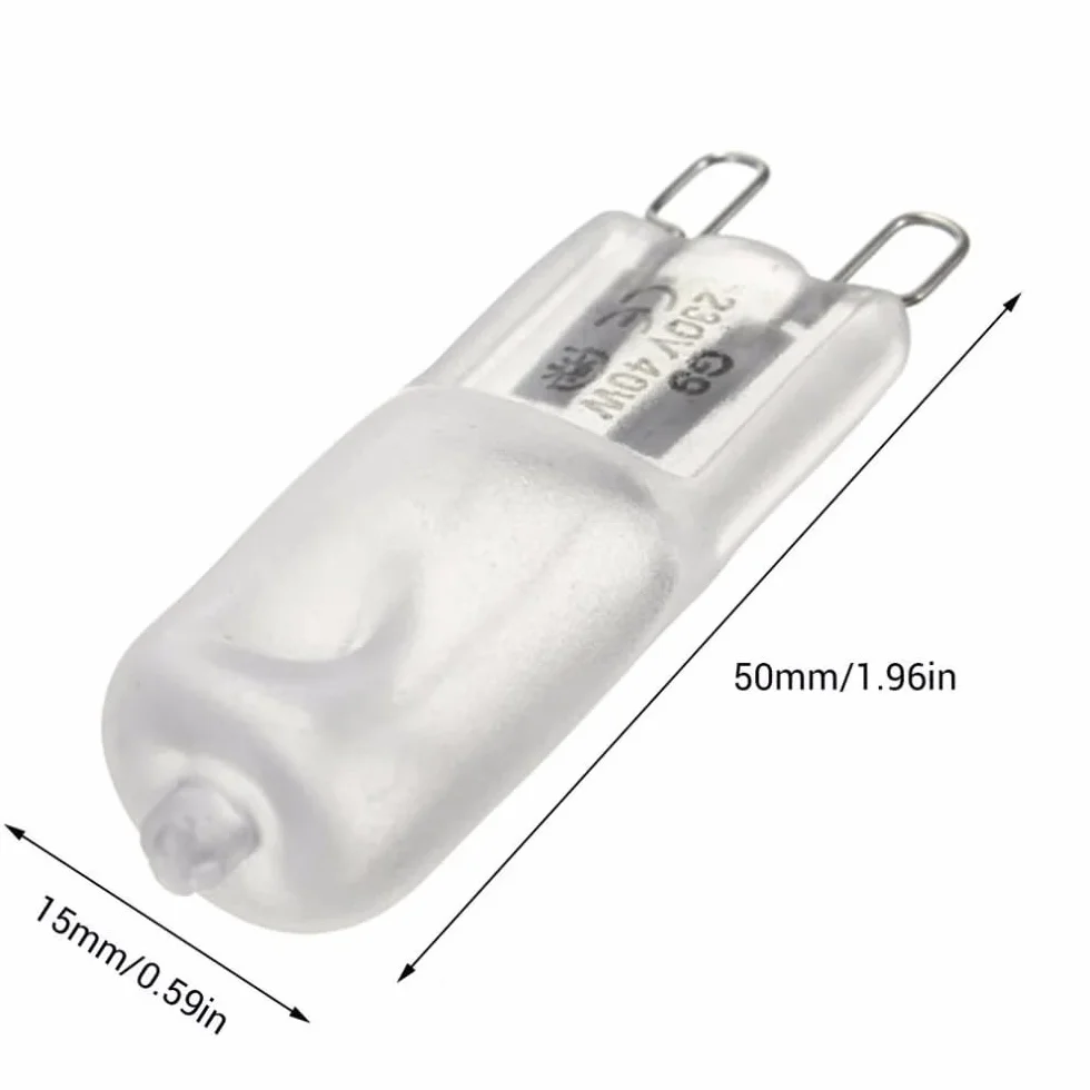 Lampa halogenowa G9 do piekarników i kuchenek mikrofalowych, odporna na temperaturę do 300° szkło matowe ściemniane (szkło matowe 100 szt./110 V 40 W)
