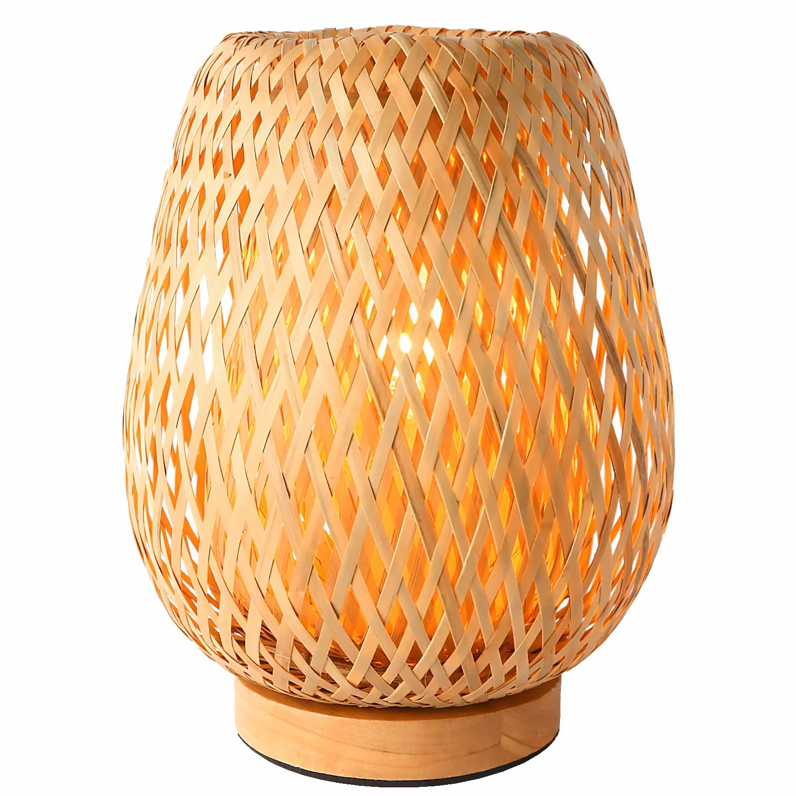 Boho bambusowa mała lampa stołowa wiklinowa tkana, lampy biurkowe do sypialni, nocna lampka do czytania, wystroju domu