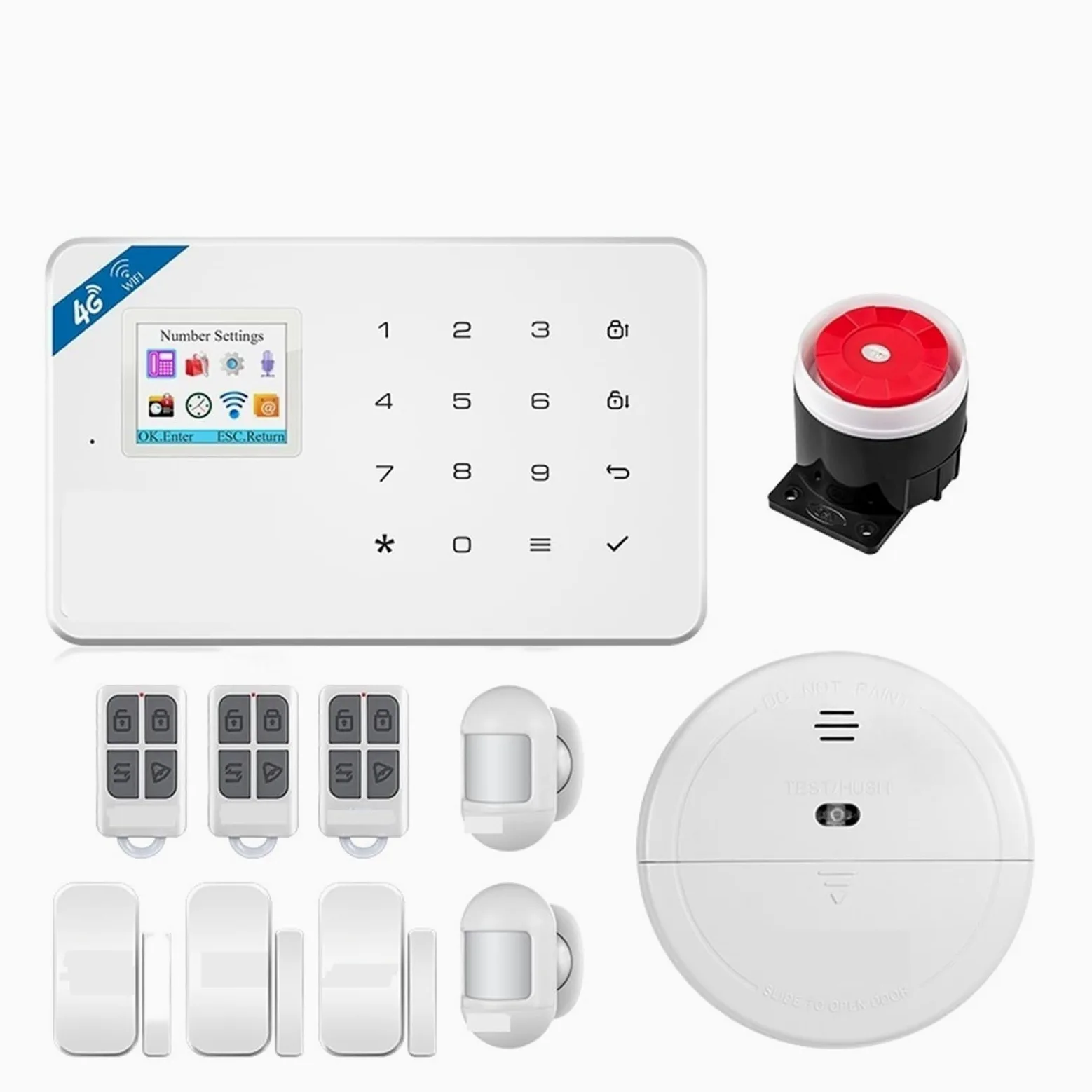 4G Inteligentny alarm domowy System alarmowy GSM Czujnik ruchu Detektor Włamywacz cennych aktywów Do domu i garażu(KIT 1)
