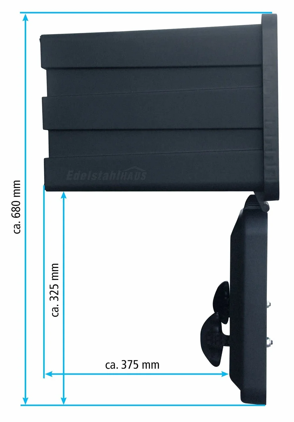 Skrzynka do przechowywania z tworzywa sztucznego, 750 x 350 x 450 mm, 65 l, domek ze stali nierdzewnej, skrzynka narzędziowa, skrzynka do zabudowy do pojazdów użytkowych, przyczep, skrzynka do