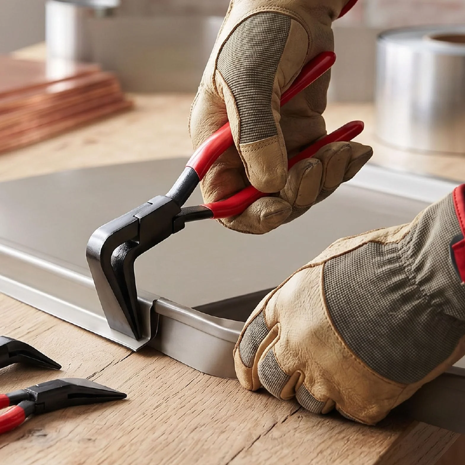 Zestaw Narzędzi do Ręcznego Zszywania Blachy 3 szt. 45 90 180 Stopni do Hvac | Odporne na utlenianie czarne wykończenie, Precyzyjne, jednolite fałdy, Antypoślizgowy ergonomiczny uchwyt, Szerokość szczęk