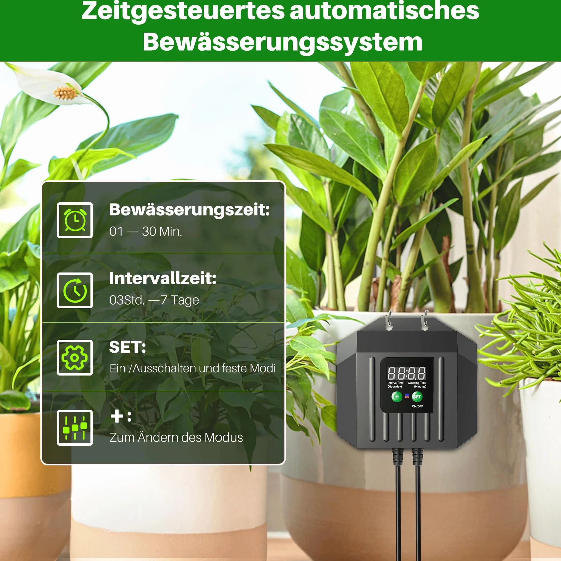Biling Solarny system nawadniania na balkon, 2,5 W, 15 m, solarny system nawadniania ogrodu, automatyczne nawadnianie, system nawadniania solarnego do roślin ogrodowych