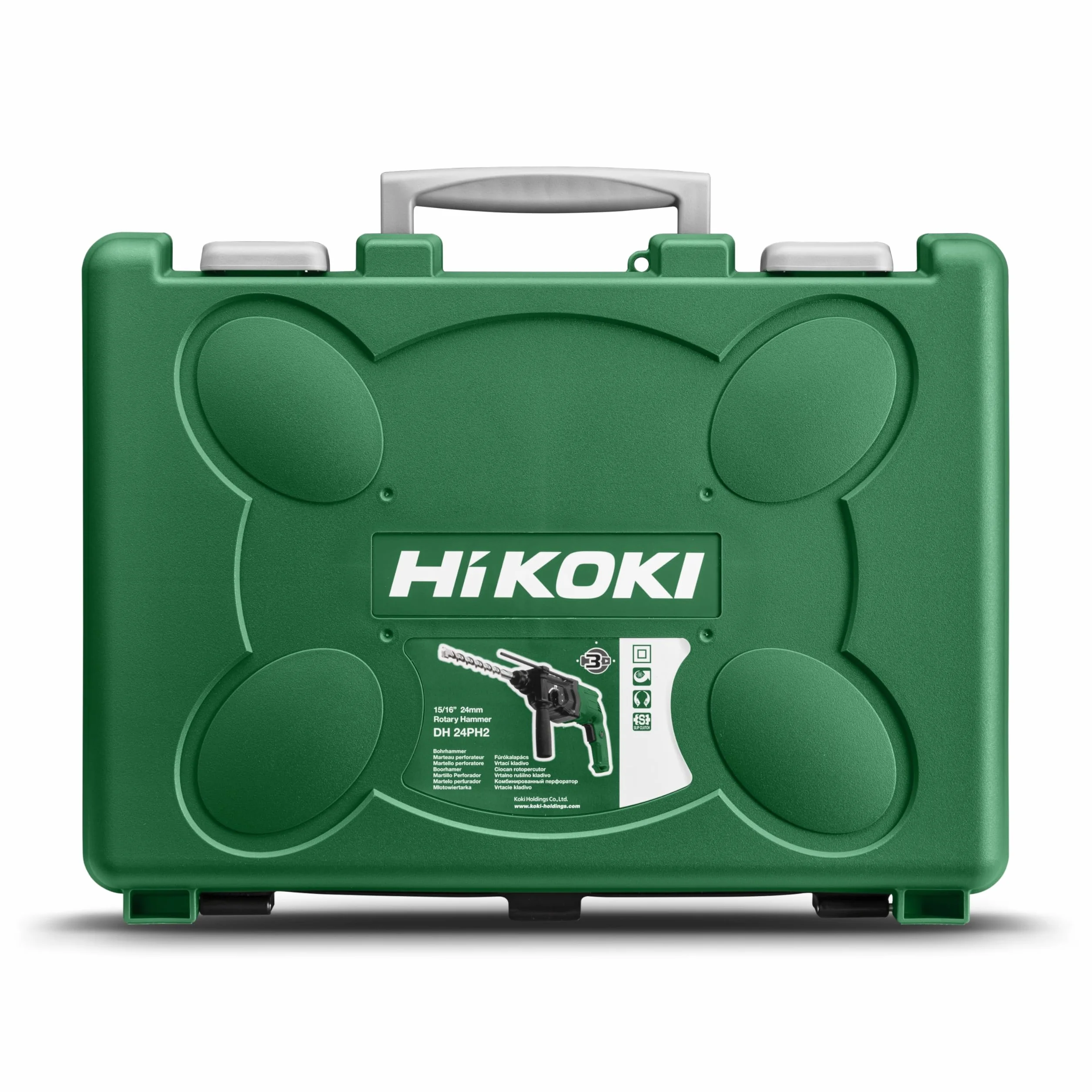 HiKOKI Bohr- & Meißelhammer DH24PH2 (730W, 2.7 J, SDS-plus-Werkzeugaufnahme, Sicherheitsrutschkupplung, Zubehör, Koffer)