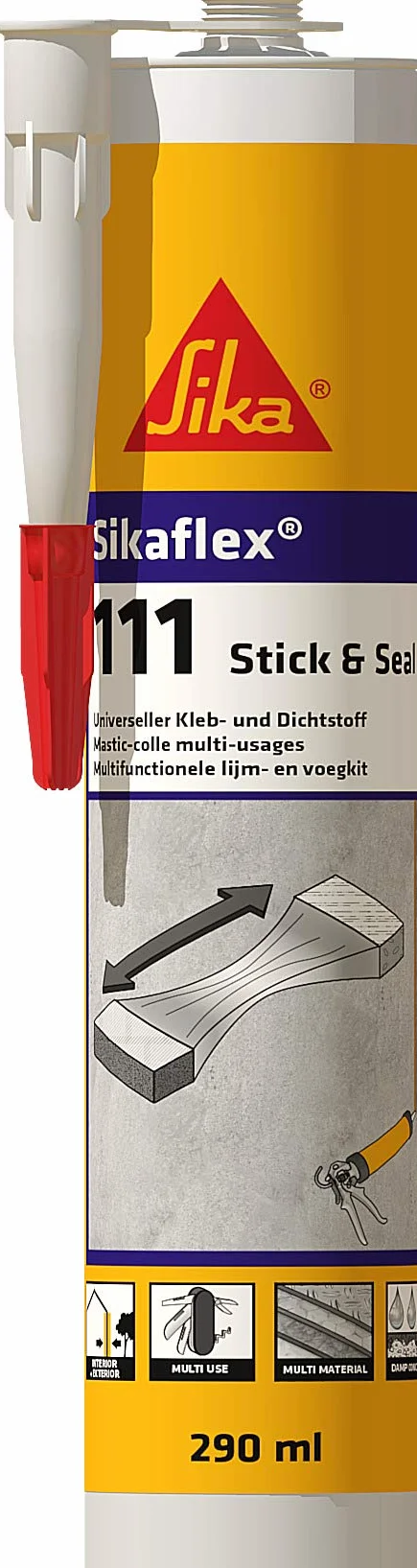Sika 111 - Stick&Seal 569163 Uszczelniacz, Szary, 290 ml