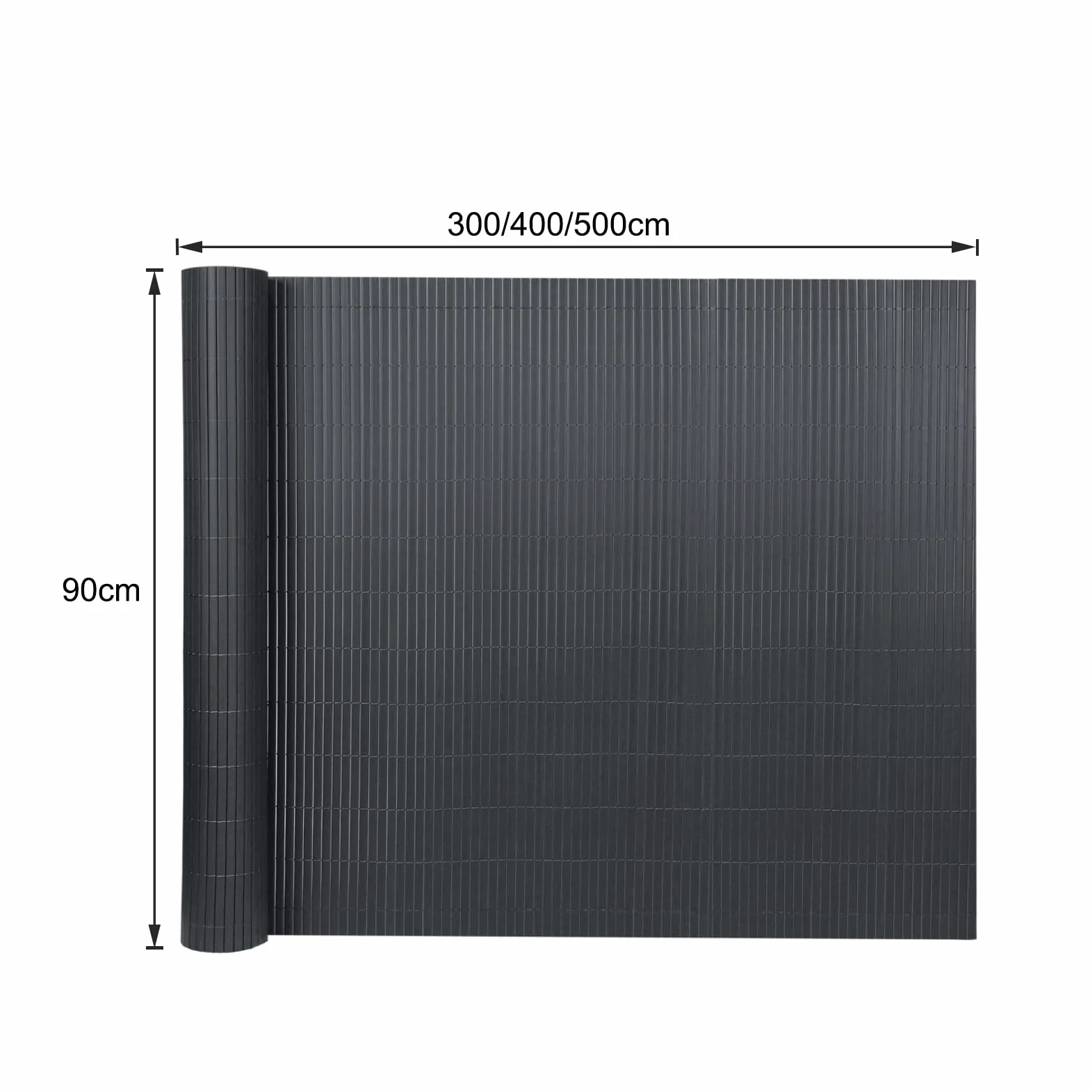 YUENFONG Mata maskująca PCW 90x300 cm antracytowa do ogrodu