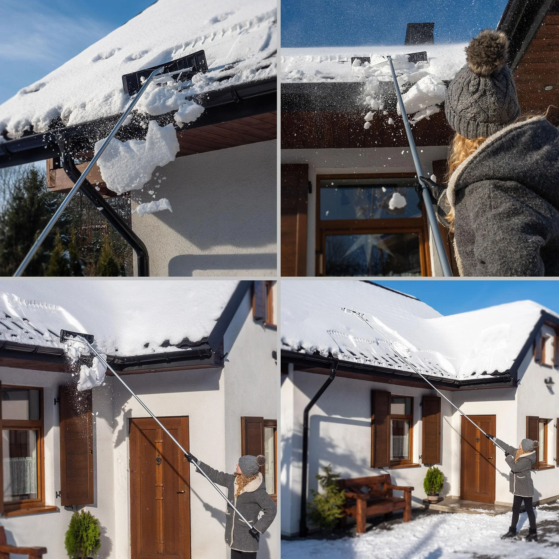 KADAX Odśnieżarka dachowa teleskopowa aluminiowa 180-473 cm