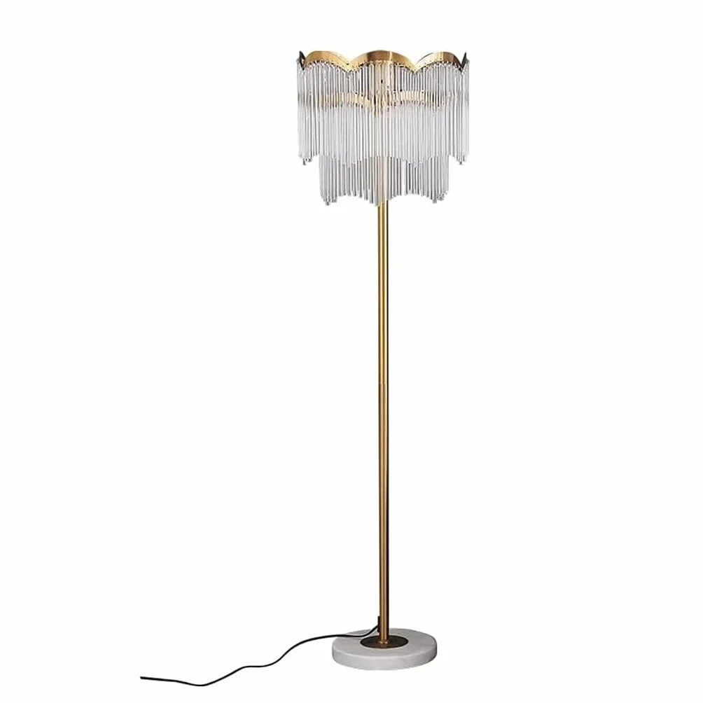 Stojące wysokie lampy Nowoczesna lampa podłogowa Kryształowa lampa stojąca 62,9 cala Lampy podłogowe z marmurową podstawą Wysoka lampa, 3 światła do salonu Sypialnia Lampka do czytania