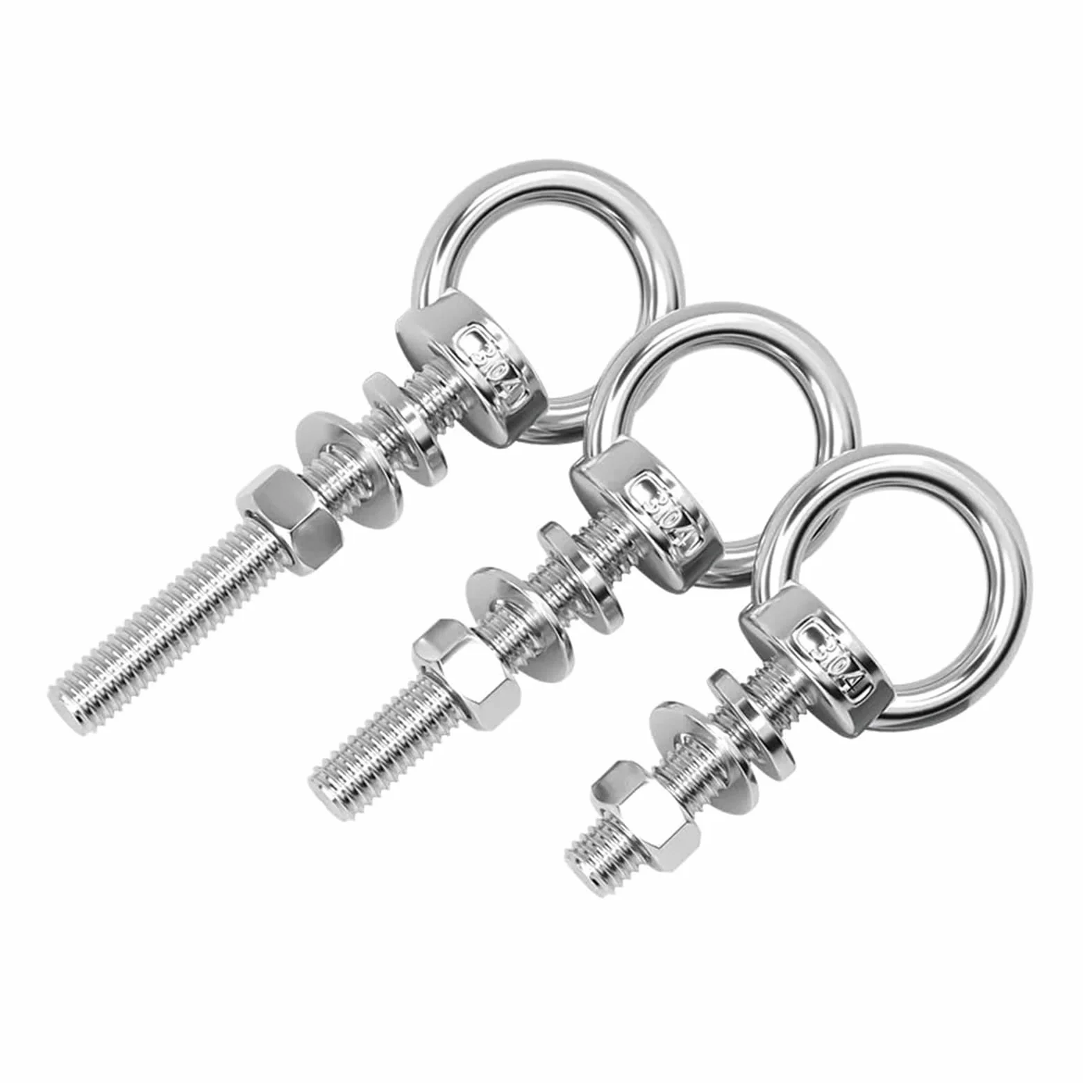Rozszerzona śruba oczkowa do podnoszenia | M6 M8 M10M~M24 Stal nierdzewna 304 (M14,150mm 1 szt.)