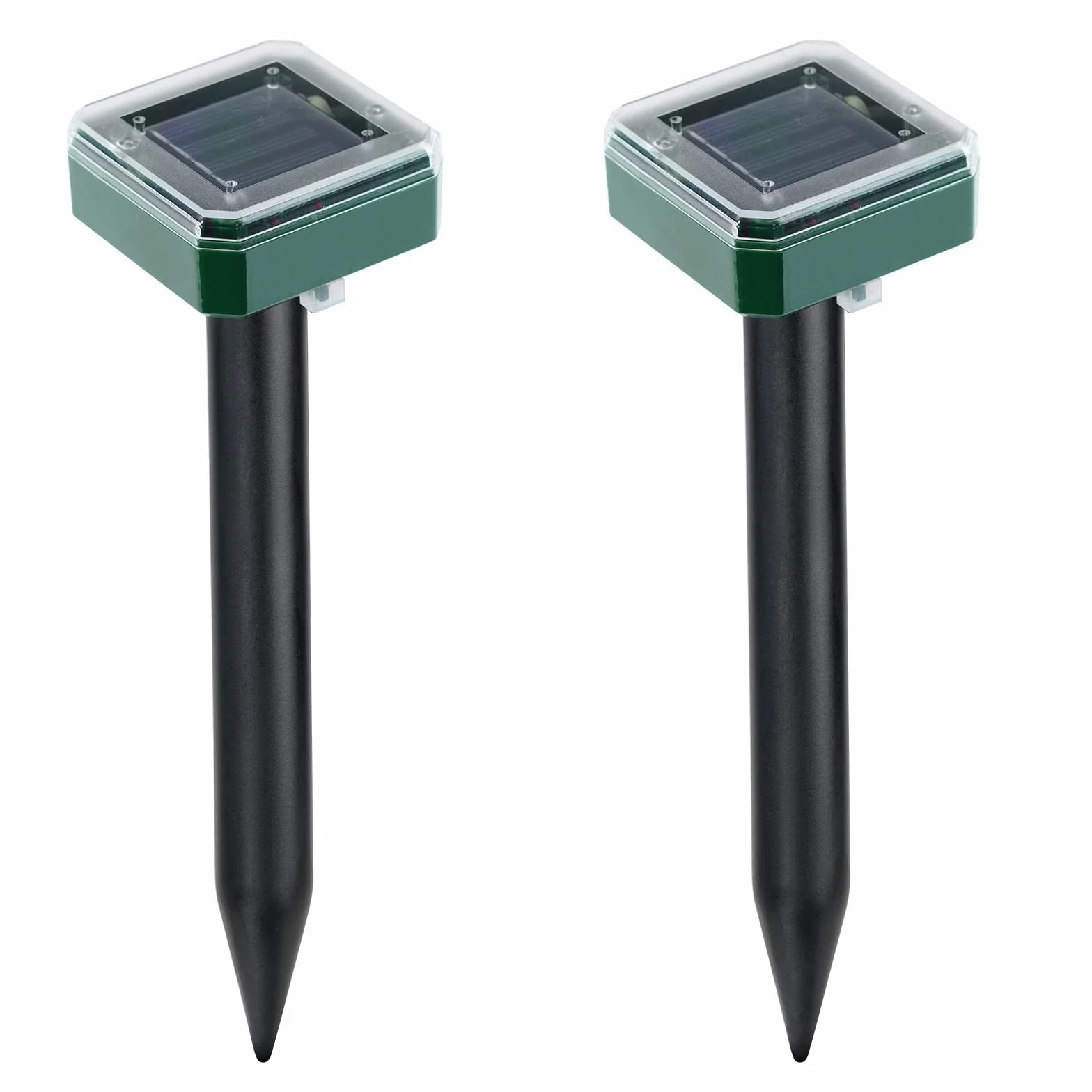 Flintronic 2 szt. Szarobrązowy odstraszacz światła słonecznego, ultradźwiękowy odstraszacz moli słonecznych, IP65, wodoodporny odstraszacz światła słonecznego, ultradźwiękowy odstraszacz węża,