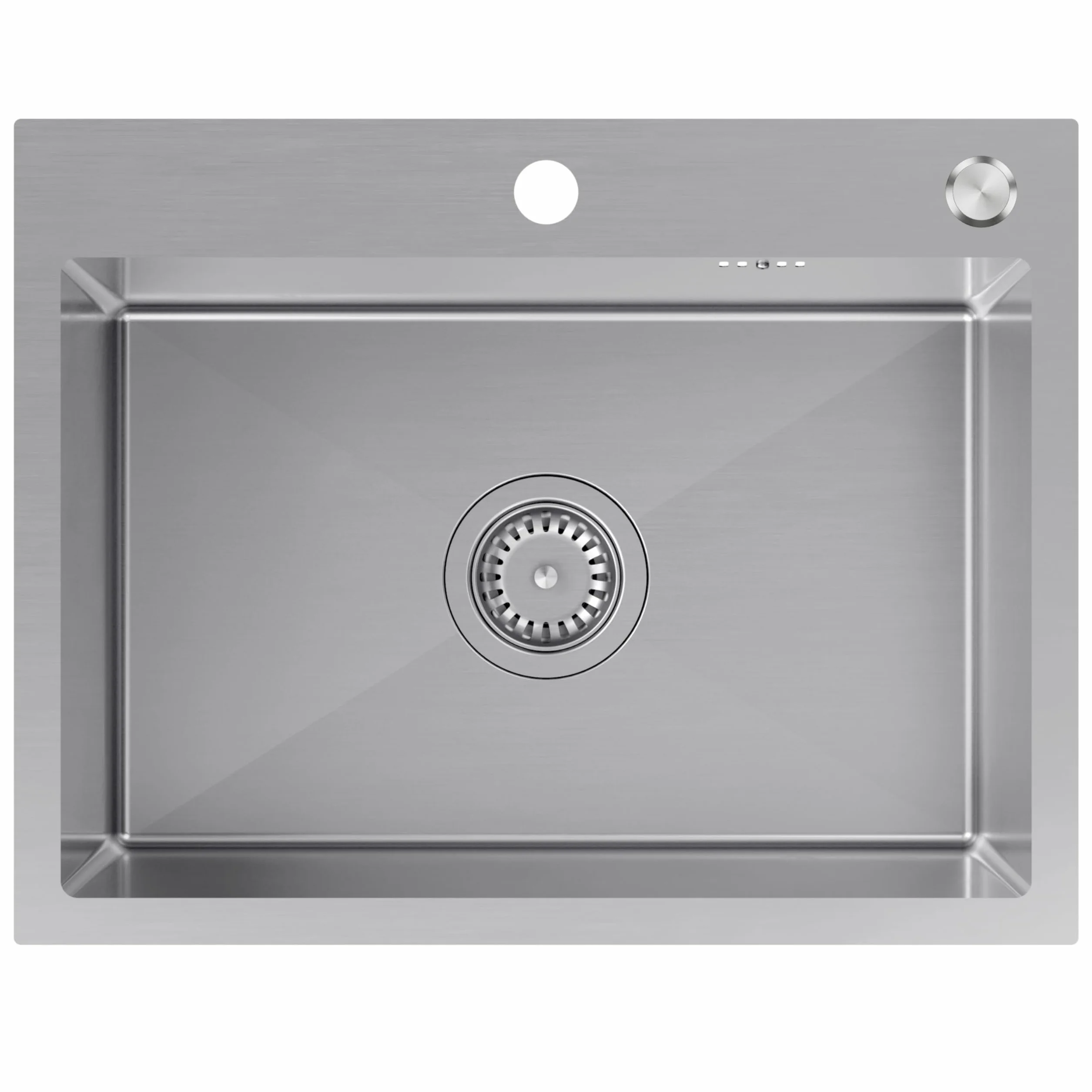 Sink Quality zlewozmywak ze stali nierdzewnej 58 x 45 cm – odporna na zarysowania powłoka PVD i oszczędzający miejsce syfon, zlewozmywak ze stali nierdzewnej 304 do szafki pod umywalkę 60 cm, łatwy w