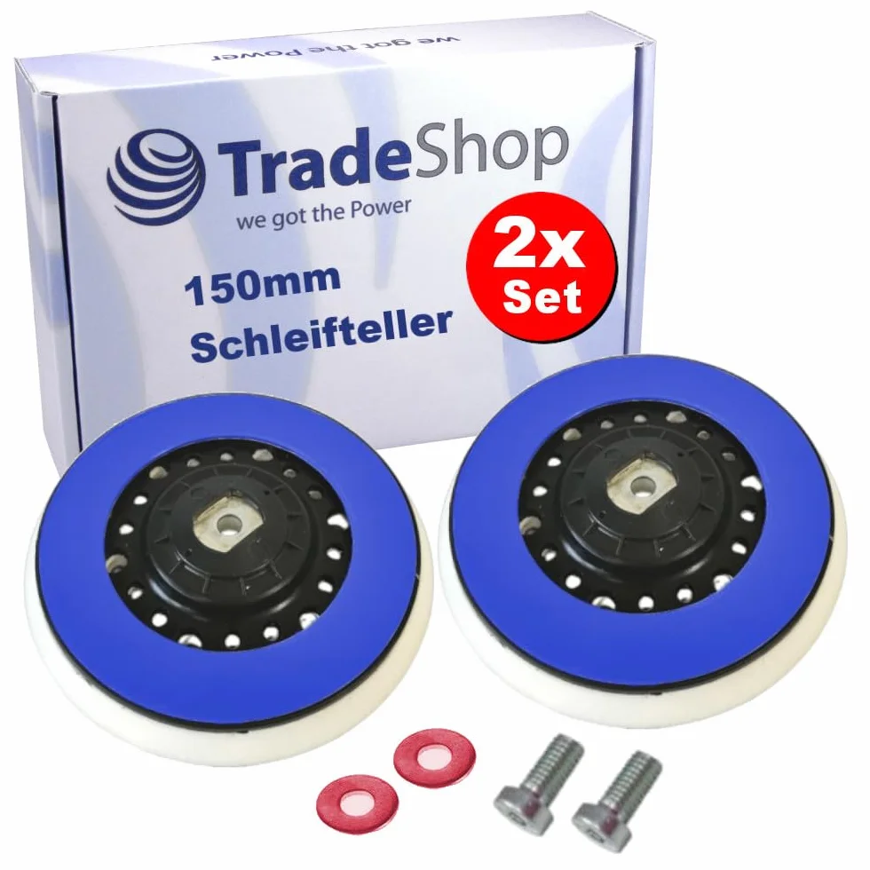 2 x Trade-Shop talerz polerski/talerz szlifierski/talerz podporowy 150 mm M8 kompatybilny z Rupes Bigfoot LHR 21 zastępuje 981.321 / część zamienna do maszyny polerskiej