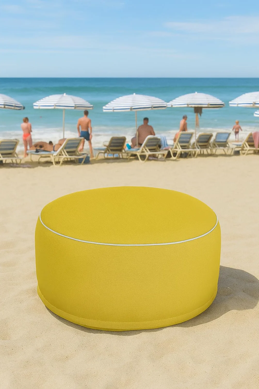 Brandsseller Nadmuchiwany taboret pufa Ø 55x25 cm wodoodporny worek do siedzenia ogród taras salon plaża