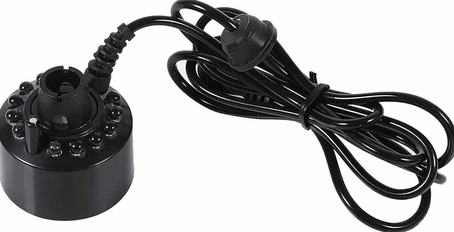 Zerodis Mist Maker 24V Ultradźwiękowy Nawilżacz Mgły z 12 Diodami LED do Stawu Fontanny