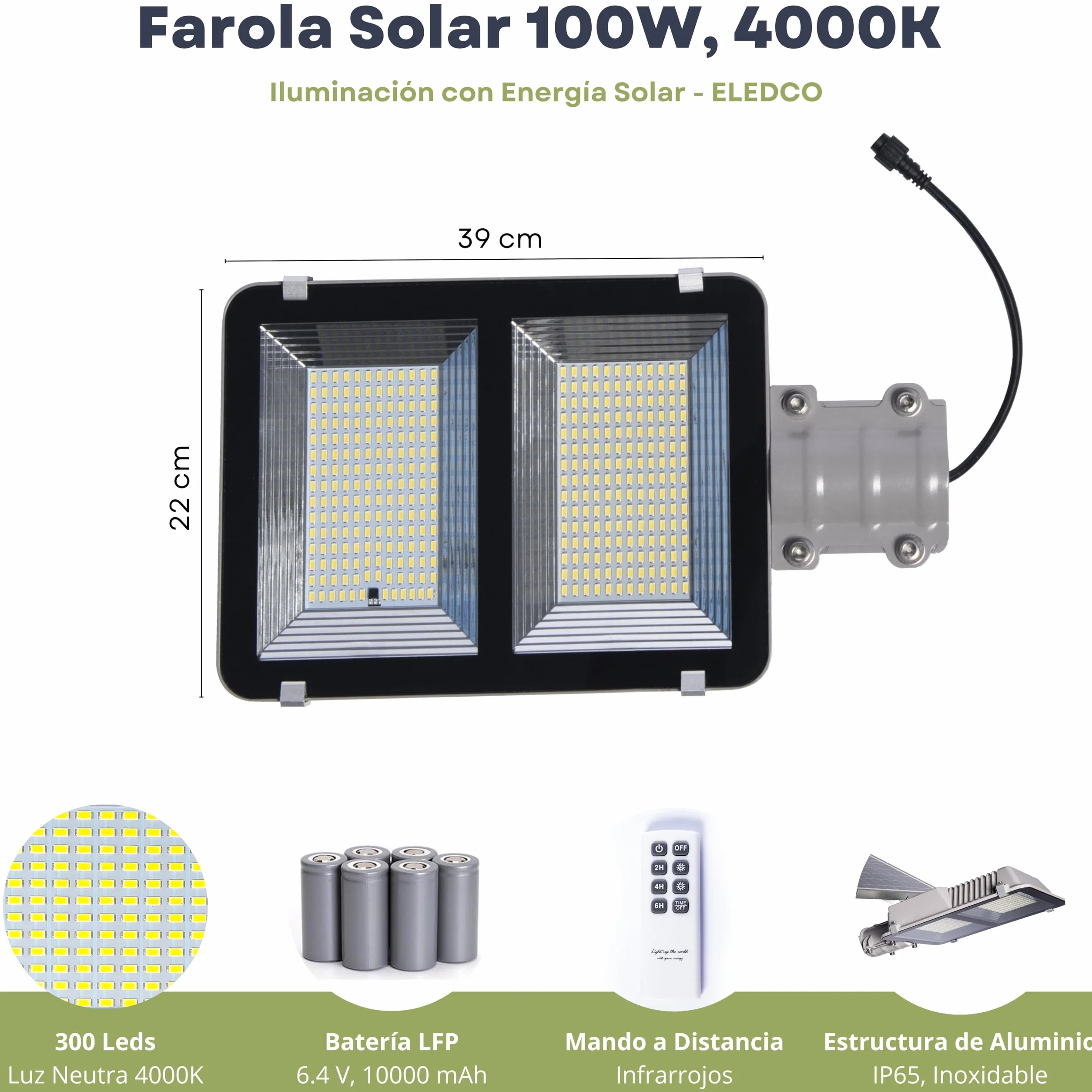Reflektor LED Lampa słoneczna 100W z czujnikiem ruchu i pilotem