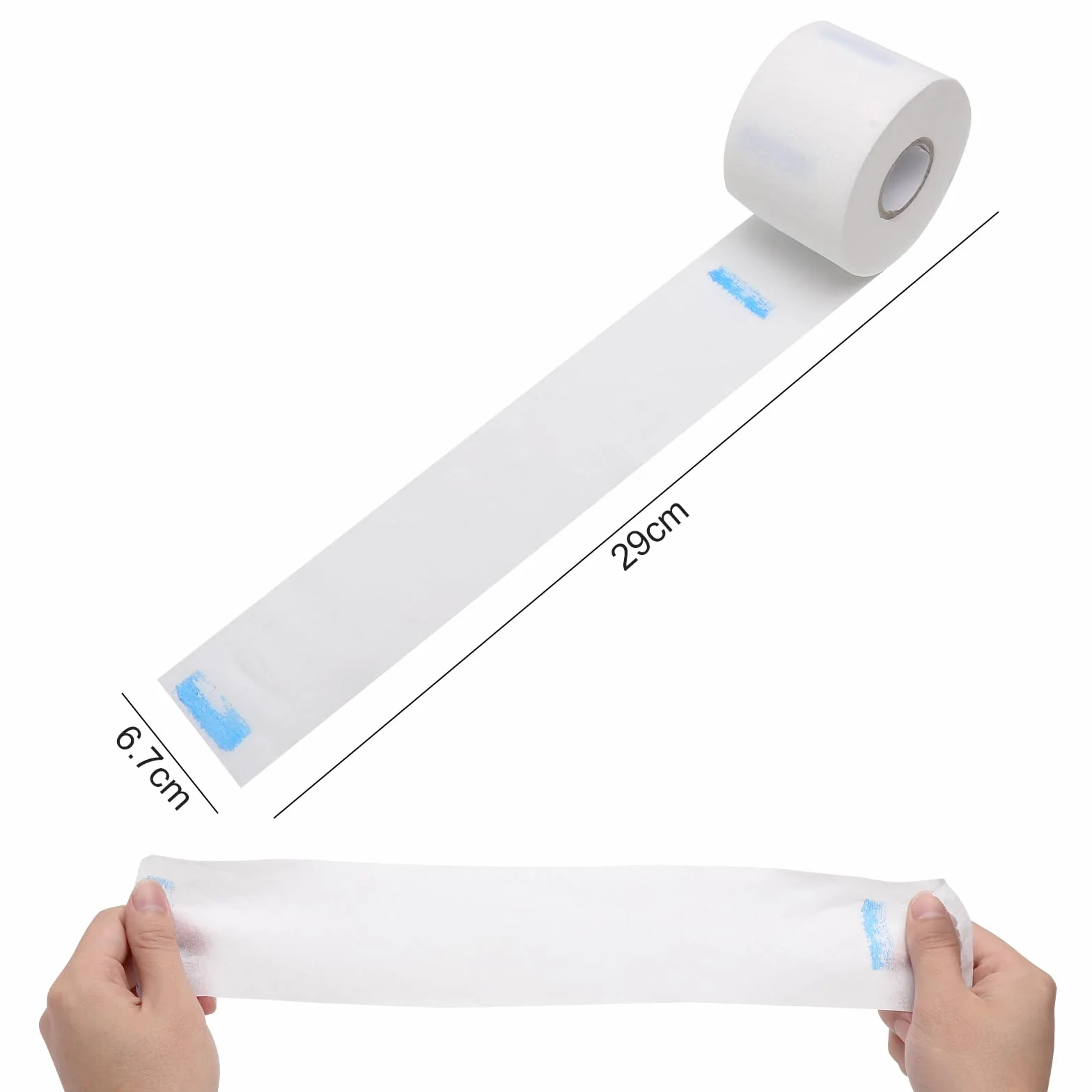 Jednorazowy kołnierz fryzjerski, 4 rolki, 400 arkuszy papieru fryzjerskiego, jednorazowa ochrona szyi, samoprzylepna, rolka papieru krepowego do salonu, strzyżenia włosów, akcesoria