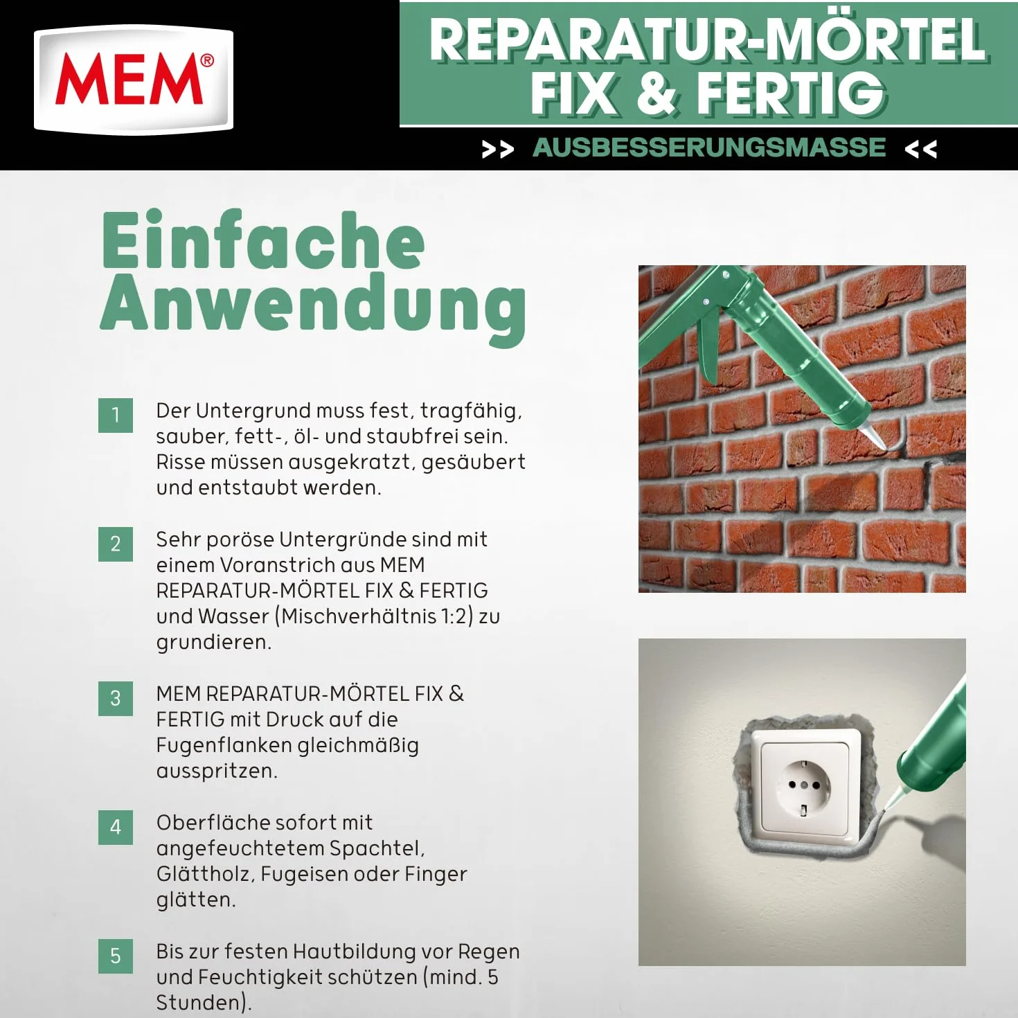 Mem Fix & Ready Zaprawa, Szary, 300 ml