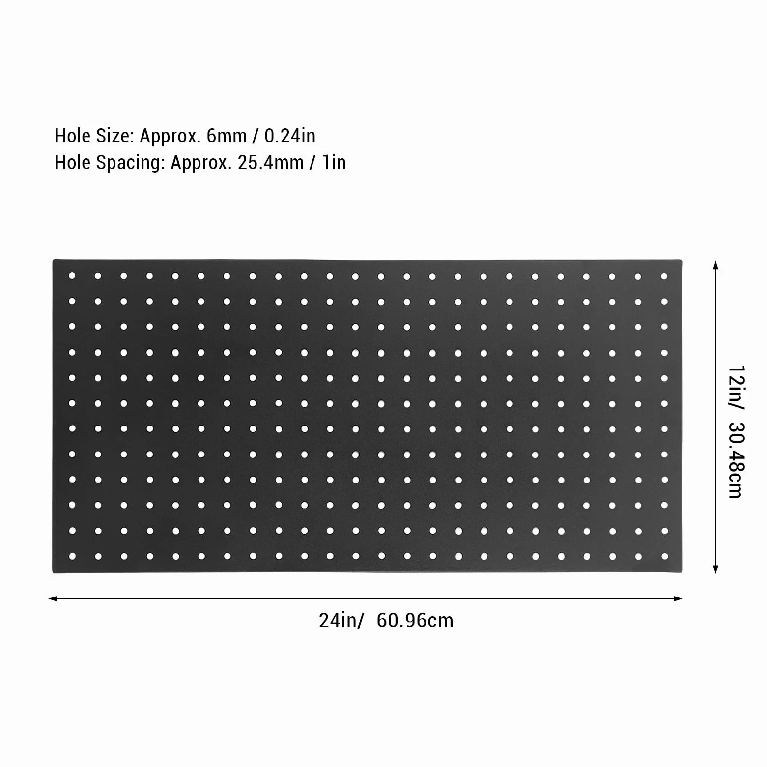 Asixxsix 3PCS Metal Pegboard Panele, 24x12 Cala Modułowe Tablice Narzędziowe Peg Board, Metalowe Panele ścienne Pegboard, System Magazynowania Narzędzi na Narzędziu Czarnego Pegboardu
