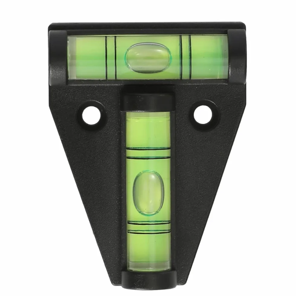 DIGIFLEX 2-drożna mini poziomica w kolorze czarnym – małe narzędzie do poziomowania bąbelków w kształcie litery T do pomiaru w podróży – poziomica do przyczepy kempingowej meble ramki na zdjęcia