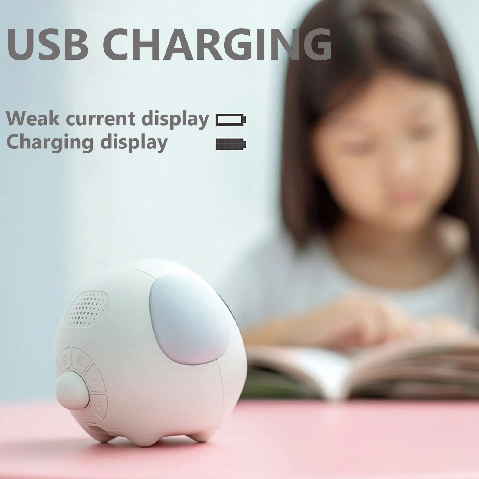 Chesoon Budzik dla Dzieci z Budzikiem Punktualnie z Aktywowanym Głosem Lampka Nocna Regulowana Jasność Wykrywanie Temperatury Funkcja Drzemki dla Chłopców Dziewcząt Biały