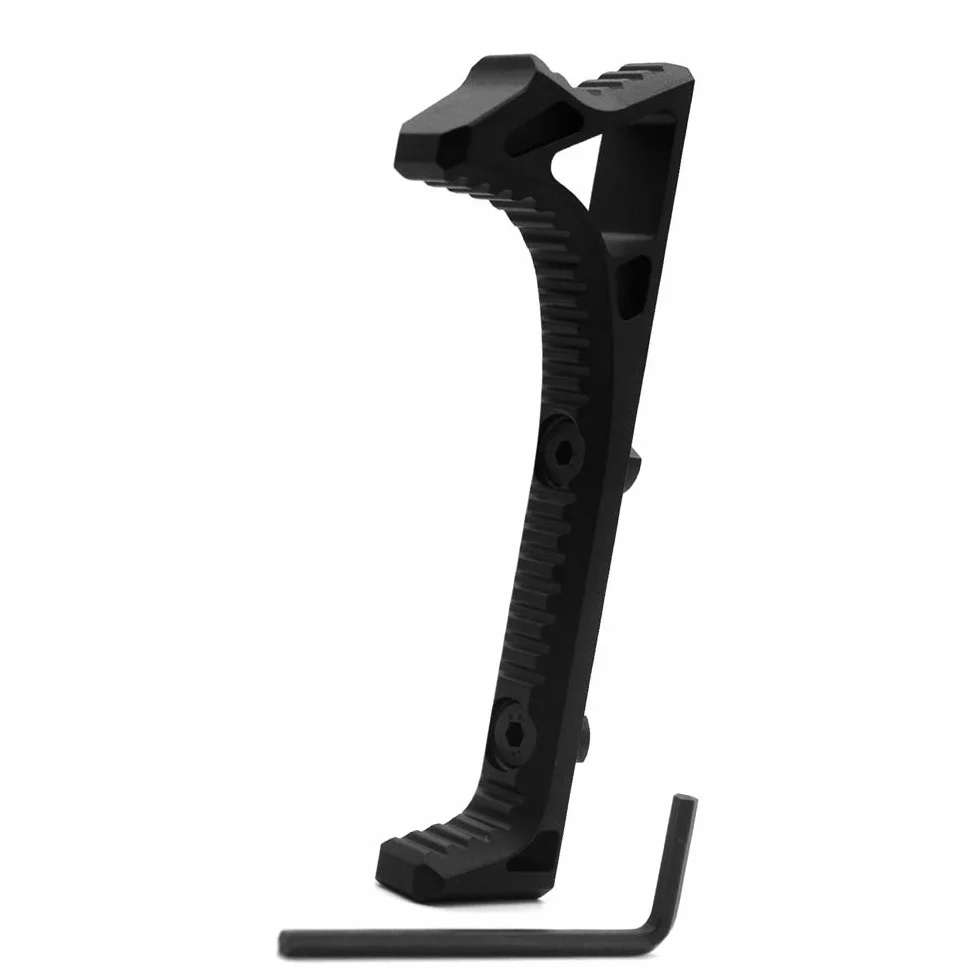 TRIROCK Black Tactical Aluminum Link Curved Angled Hand Stop fits M-LOK handguard rail system