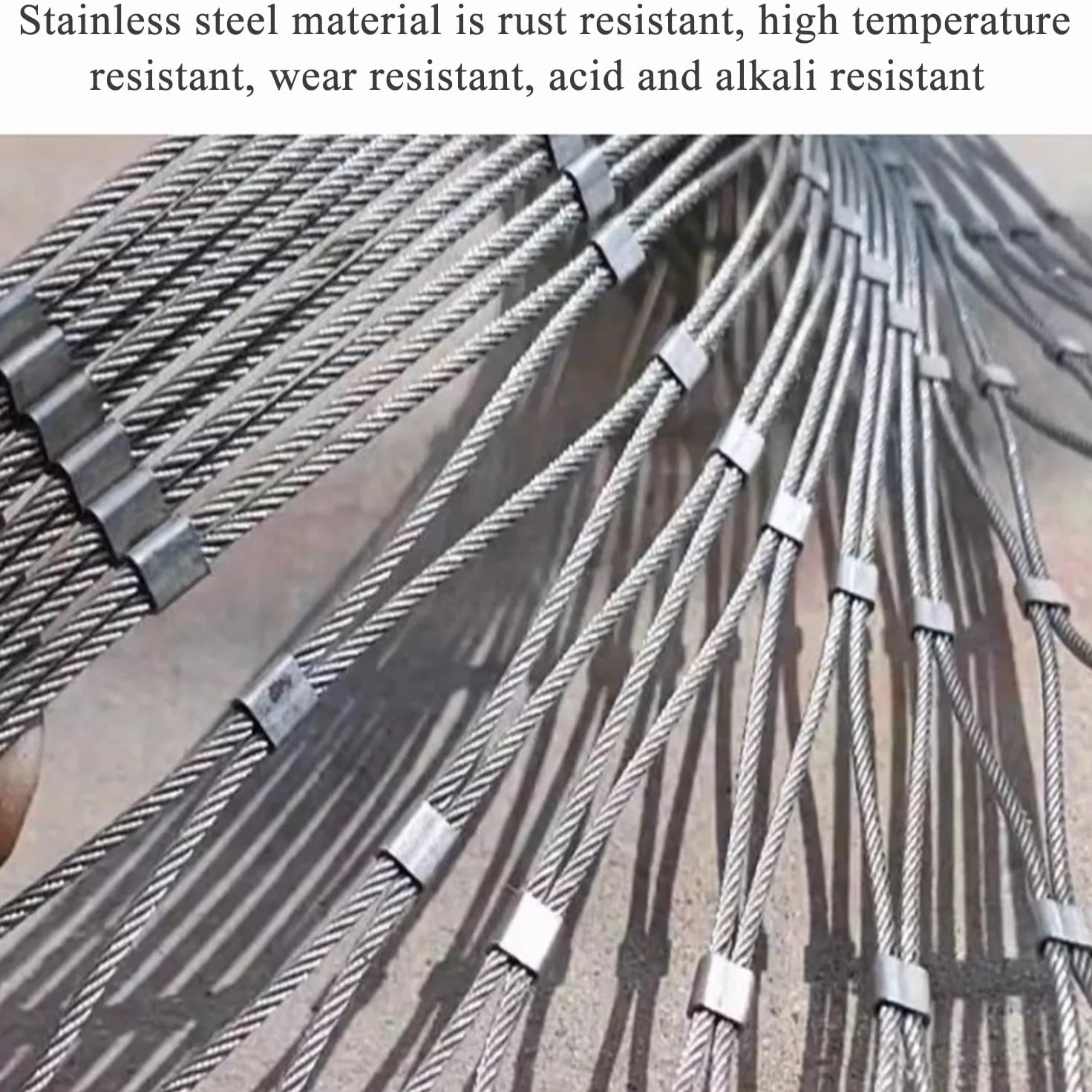 Elastyczna Siatka Linowa Ze Stali Nierdzewnej, Zagęszczona 3mm Siatka Balustrad Linowych, Wytrzymałe Ogrodzenie Ochronne, Siatka Ogrodowa(1.5x3m)