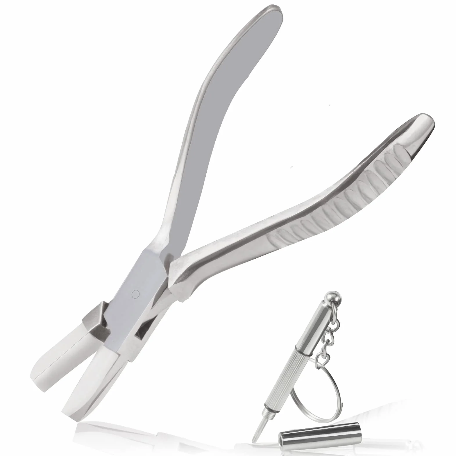 LEONTOOL Płaski nos nylonowe szczęki okulary szczypce 15 cm okulary rama szczypce do naprawy okularów narzędzia do montażu i dostosowania optyczny narzędzie optyczne z śrubokrętem do naprawy okularów