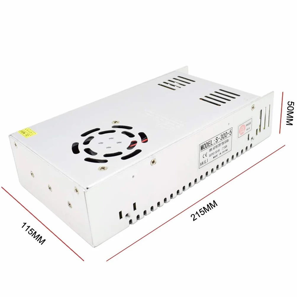 Zasilacz 5V 60A, AC 110/220 V na DC 5V 300W Uniwersalny Regulowany Zasilanie 5V DC Transformator