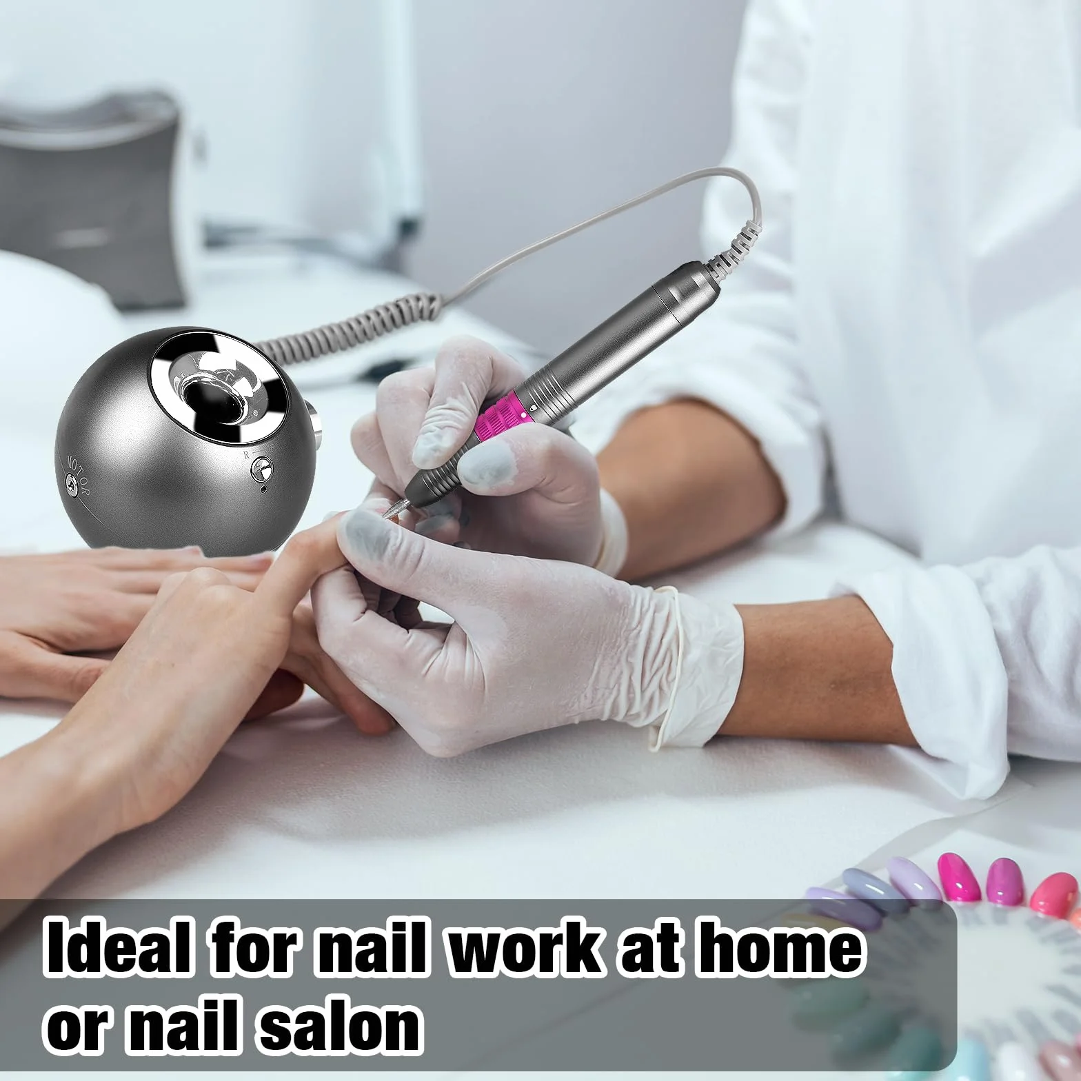 Frezarka do paznokci, ulepszona, profesjonalna frezarka do paznokci 35000 obr./min, do paznokci żelowych, akrylowych, zestaw do manicure, pedicure, elektryczny zestaw pilników do paznokci z