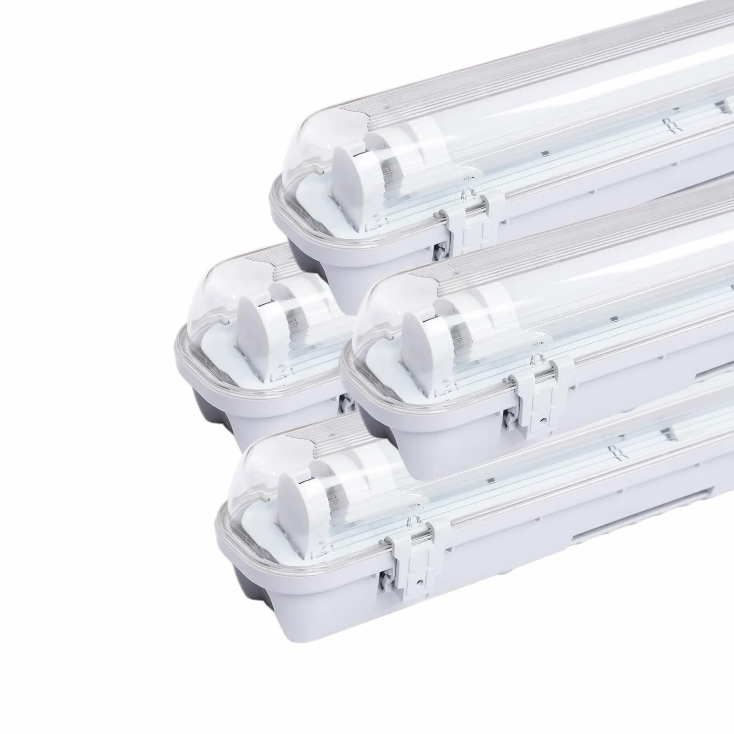 4-pak lampek LED 1,2 m, zimna biel, lampa turowa T8, 24 W, 6000 K, 2040 lm, fluorescencyjne światło ścienne lub sufitowe, montowane na powierzchni, do garażu, warsztatu, biura, szkoły, 4 szt