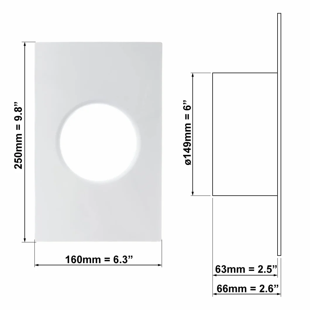 150 mm proste złącze kanałowe z kołnierzem - okrągły przewód PVC - rura wentylacyjna - płyta ścienna