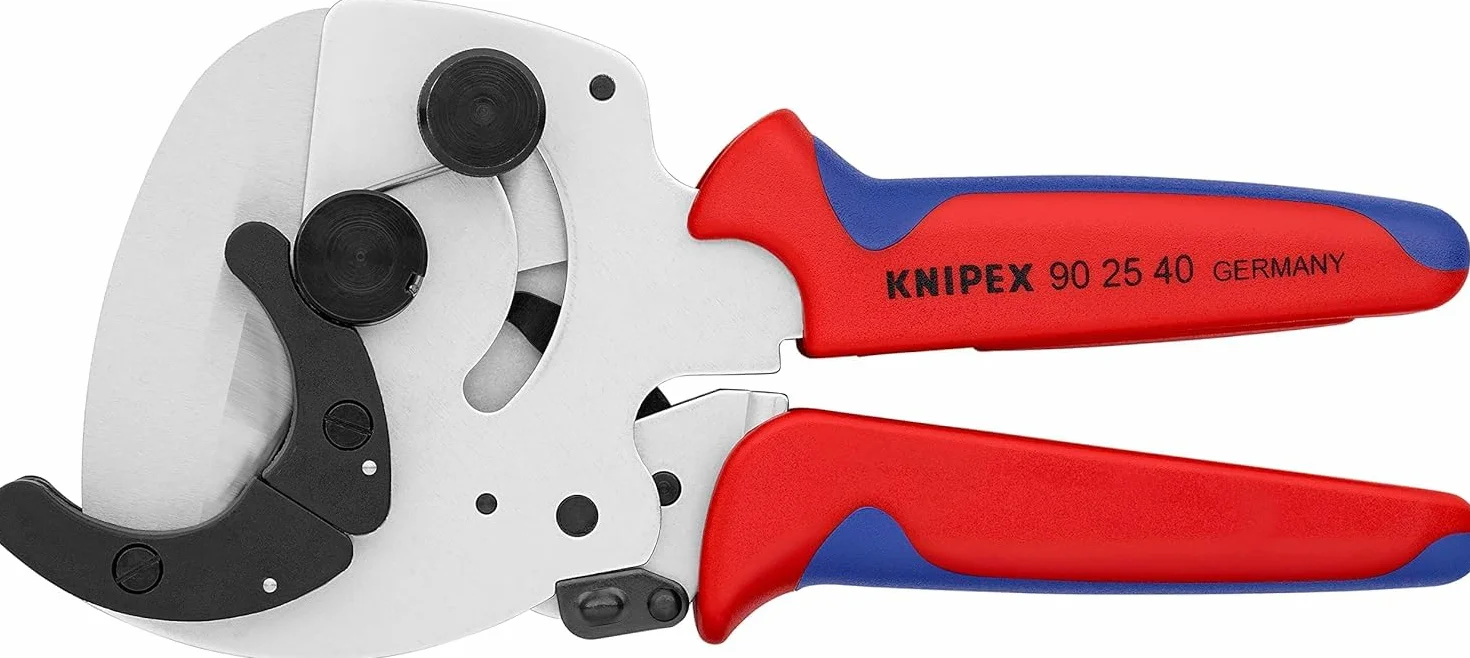 KNIPEX Obcinak do rur kompozytowych i z tworzywa sztucznego chromowany z osłonkami wielokomponentowymi 210 mm, 90 25 40