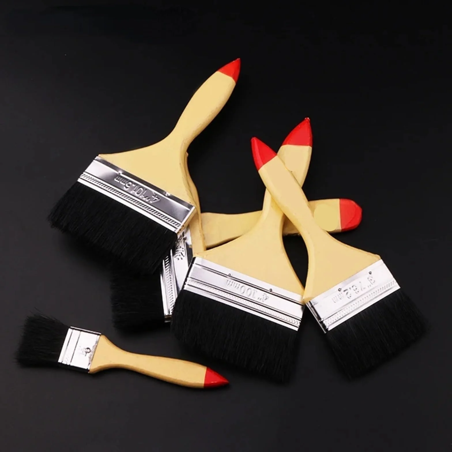 Zestaw 10 pędzli wełnianych z drewnianym uchwytem do malowania ścian i mebli, obrazów olejnych, narzędzi grillowania malarskich(2.5 inch(10pcs))