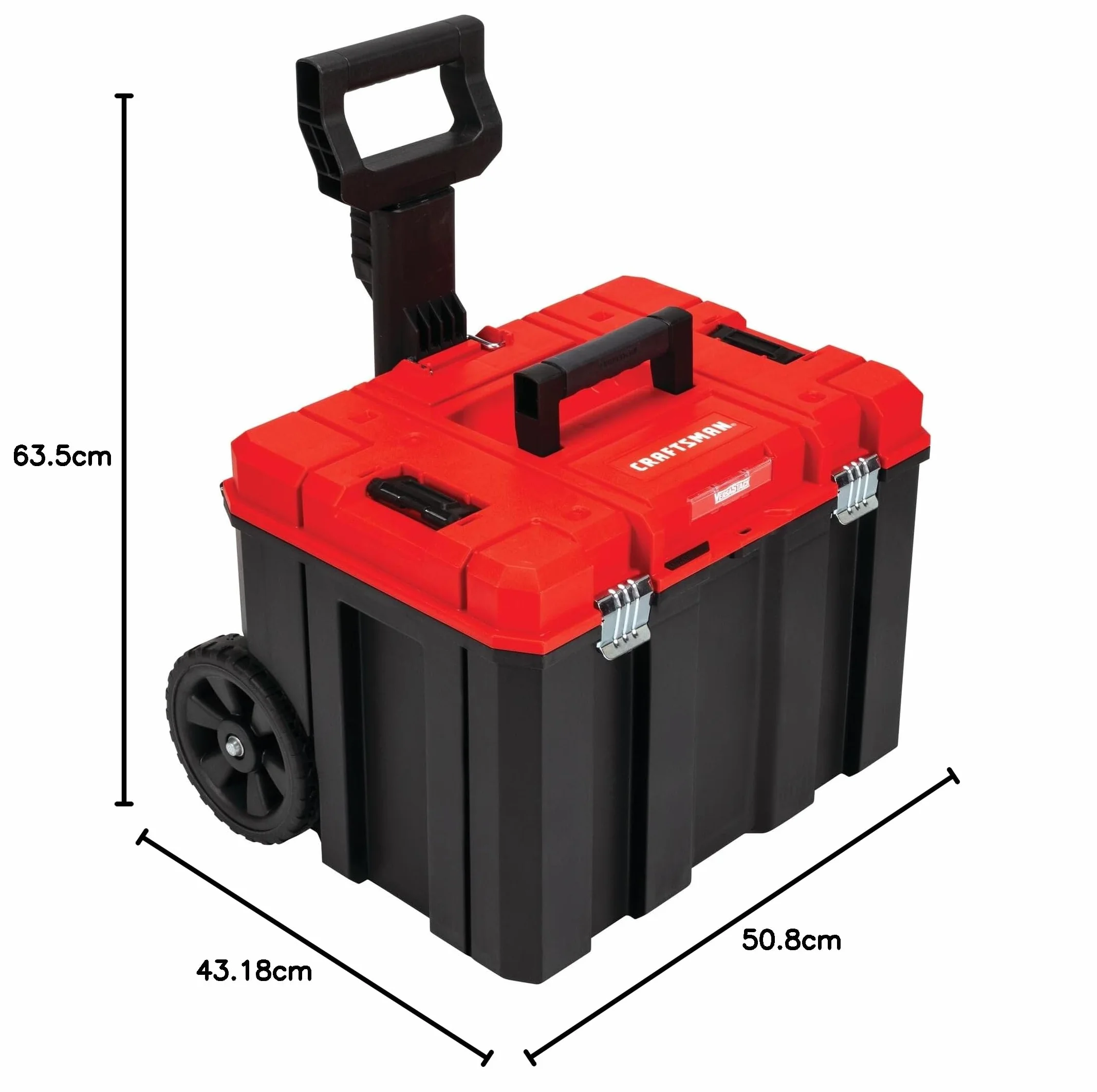 CRAFTSMAN VERSASTACK CMST17835 Skrzynka narzędziowa na kółkach z kółkami, zamykana, czerwona, 50 cm