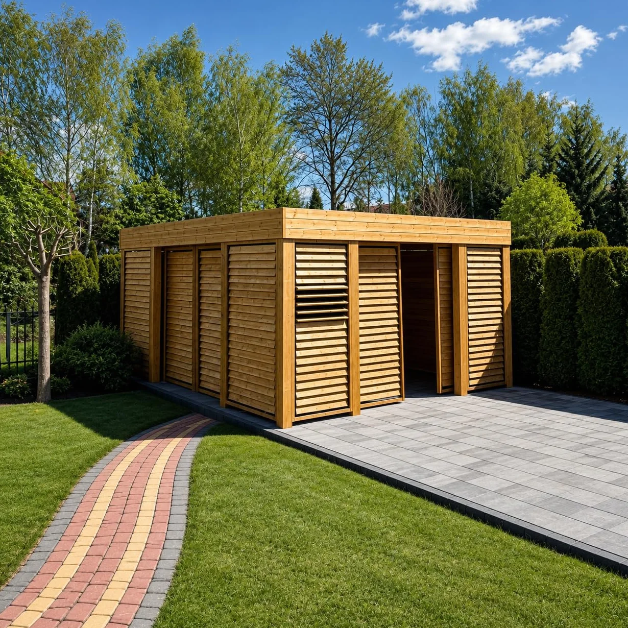 Prestige Ostaszewska system ruchomych deseczek do ogrodu na 11 lameli | 100 cm | Brązowy | Zestaw do żaluzji i rolet | System rolet tarasowych, ruchome panele, stal ocynkowana
