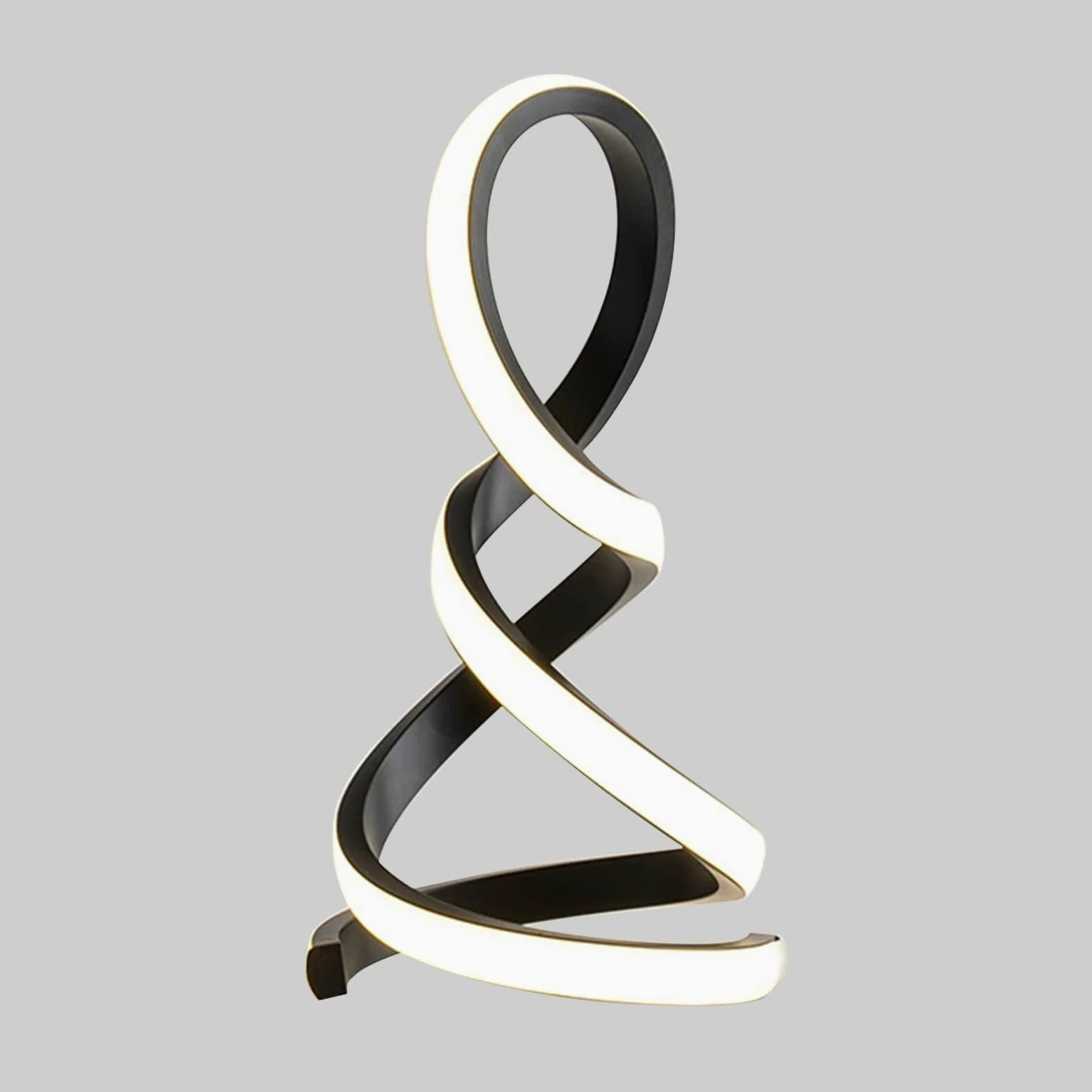 Jadssox Lampa Biurkowa LED Spiralna Czarna Liniowa Lampa Stołowa, Nowoczesne Małe Lampki Nocne Do Salonu Sypialnia Nocne Biuro, 3W 3 Tryb Kolorów Oprawa Oświetleniowa Na Szafkę Nocną
