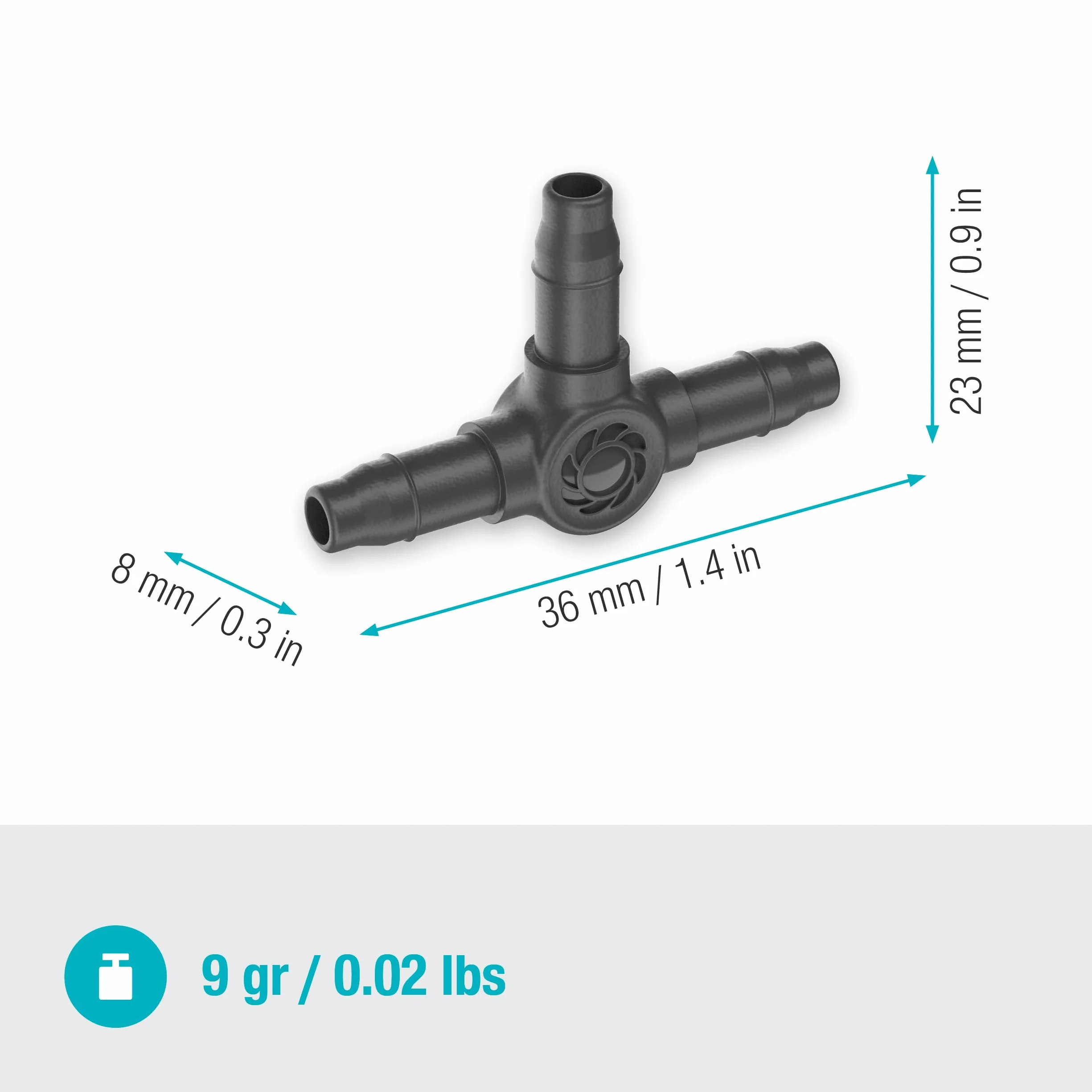 Gardena System Micro-Drip trójnik 4,6 mm (3/16 cala): Akcesoria do odgałęziania rur rozprowadzających i kroplujących, do instalacji bez zagięć, z techniką połączeniową Easy & Flexible (13211-20)