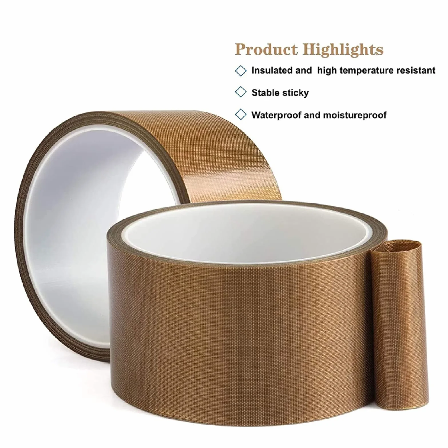Kran teflonowy z włókna szklanego pokryty PTFE, taśma teflonowa samoprzylepna do wysokich temperatur 10 m 0,18 mm 100-300(150mm)