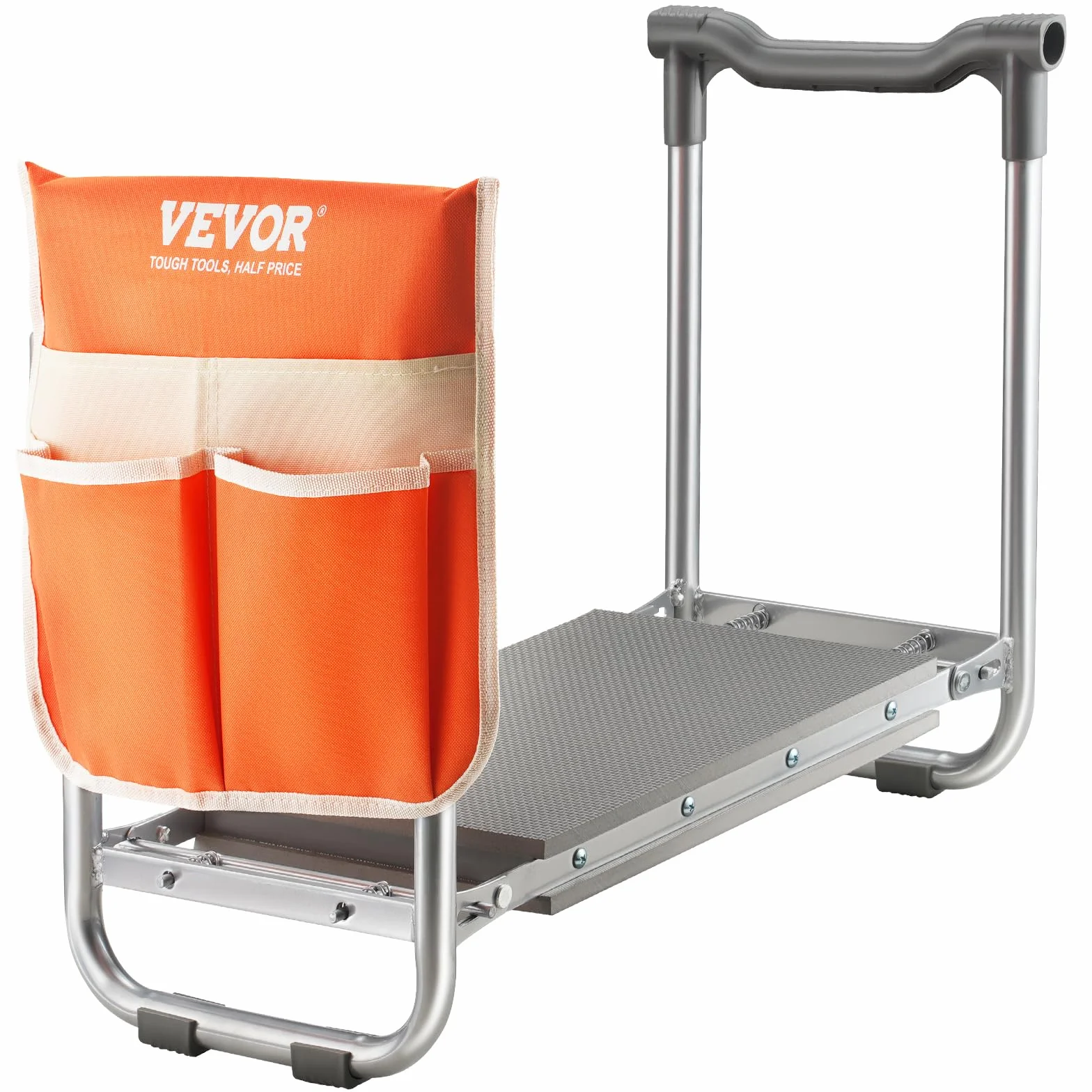 VEVOR Stołek do kolan ogrodowy, duża poduszka EVA 250 mm, składana, obciążenie 150 kg, wygodne uniwersalne siedzisko z torbą na narzędzia do ogrodnictwa, dziadków, osób starszych