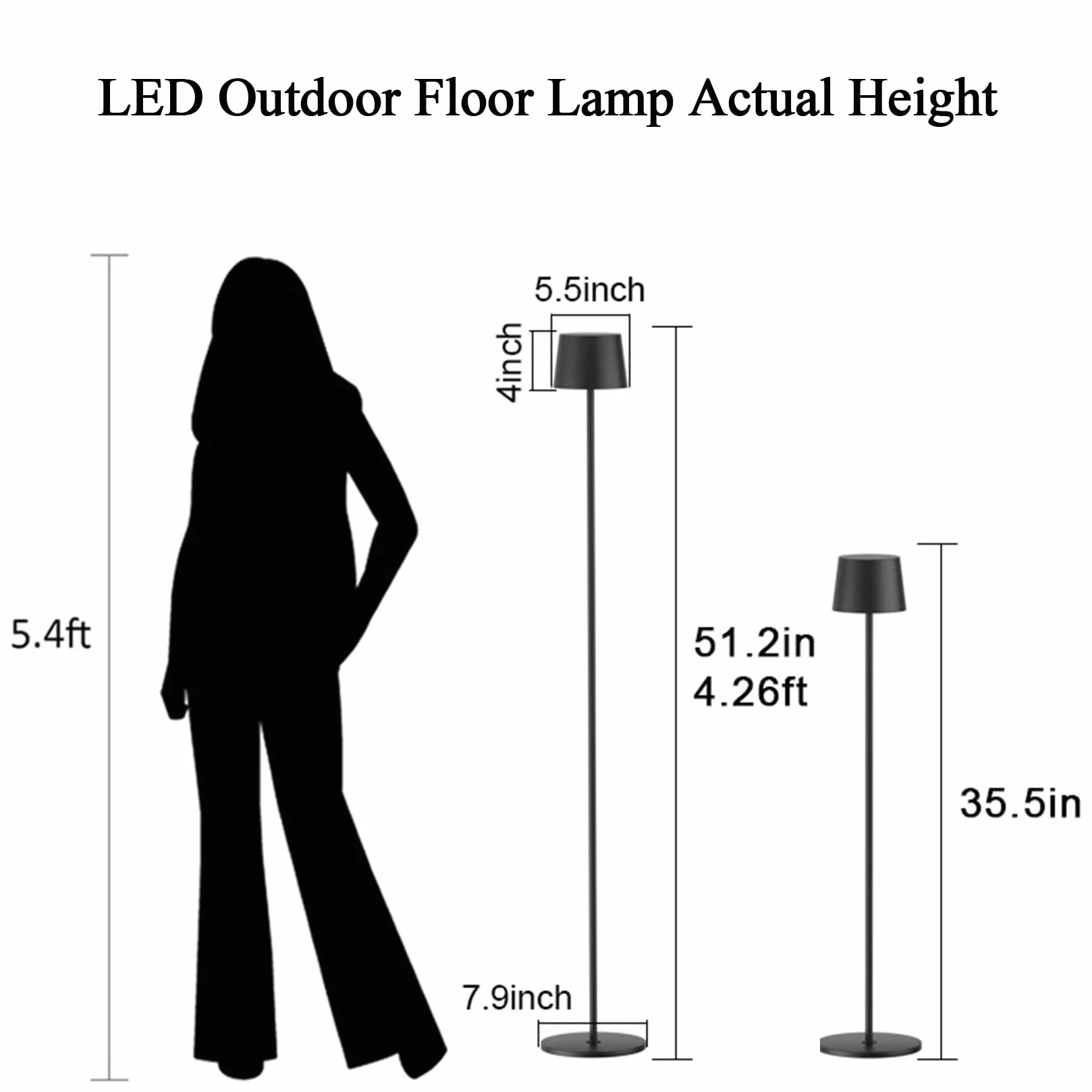 K-Bright Lampa stojąca, lampka do czytania, do oświetlenia pomocniczego, 3000 K, ciepła biel, nieskończona możliwość ściemniania, sterowanie dotykowe, lampa stojąca, do salonu, sypialni, biura