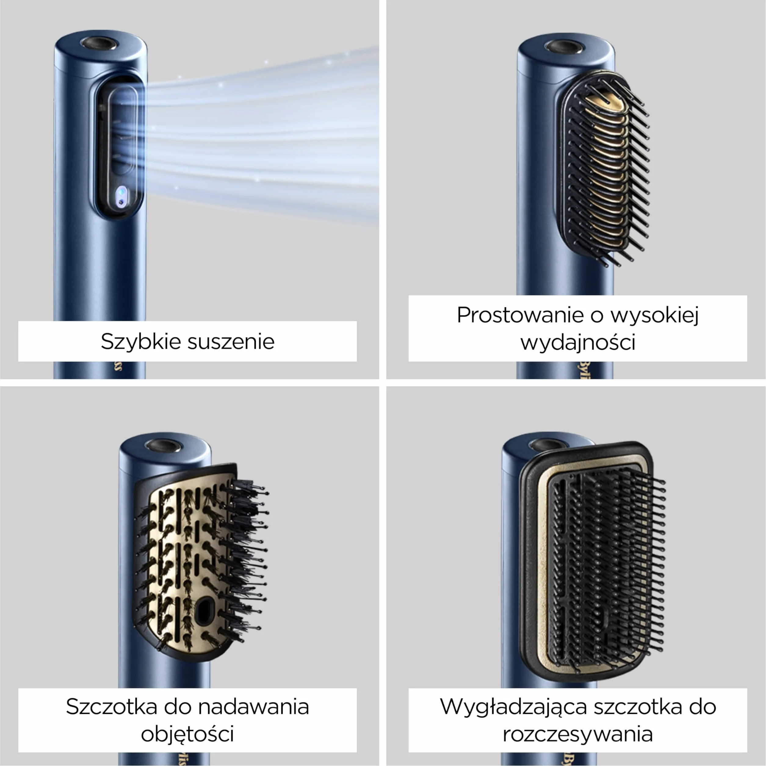 BaByliss Air Wand - suszarka do włosów, prostownica i stylizator w jednym, na mokro i na sucho, zapobiegająca puszeniu się, bez uszkodzeń cieplnych, 3 nakładki, AS6553E - Amazon Exclusive