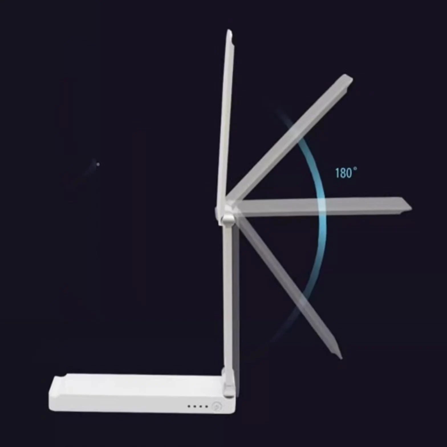 Lampa do nauki Przenośna składana lampa biurkowa, ściemniana lampa biurkowa LED z 5 trybami świecenia, lampa do nauki czytania z ochroną oczu i 2 portami ładowania USB Lampy biurkowe do domowego biura