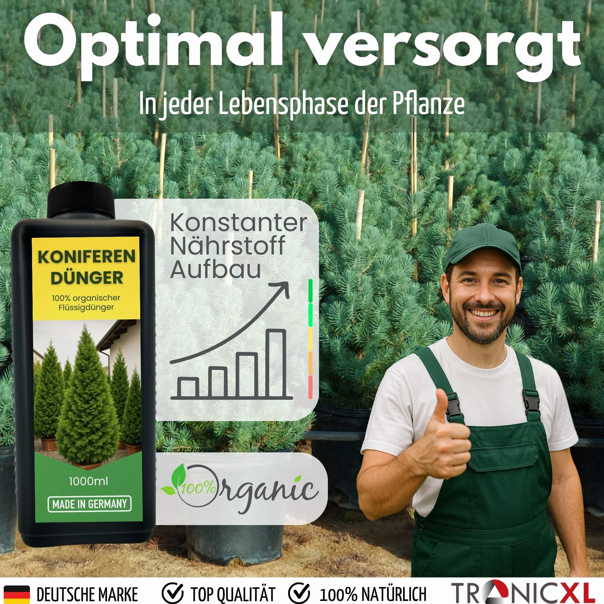 Organiczny płynny nawóz do drzew iglastych 1 l do tui, sosny, świerku, jodły