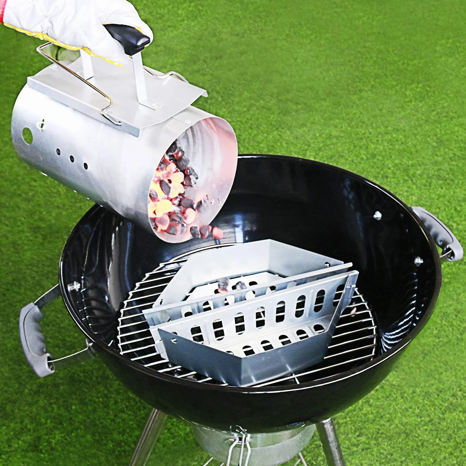 7403 Uchwyty do kosza na węgiel drzewny Weber 57 cm, Weber One Touch i Master Touch, uchwyt na węgiel drzewny, uchwyt na węgiel drzewny, akcesoria do grilla