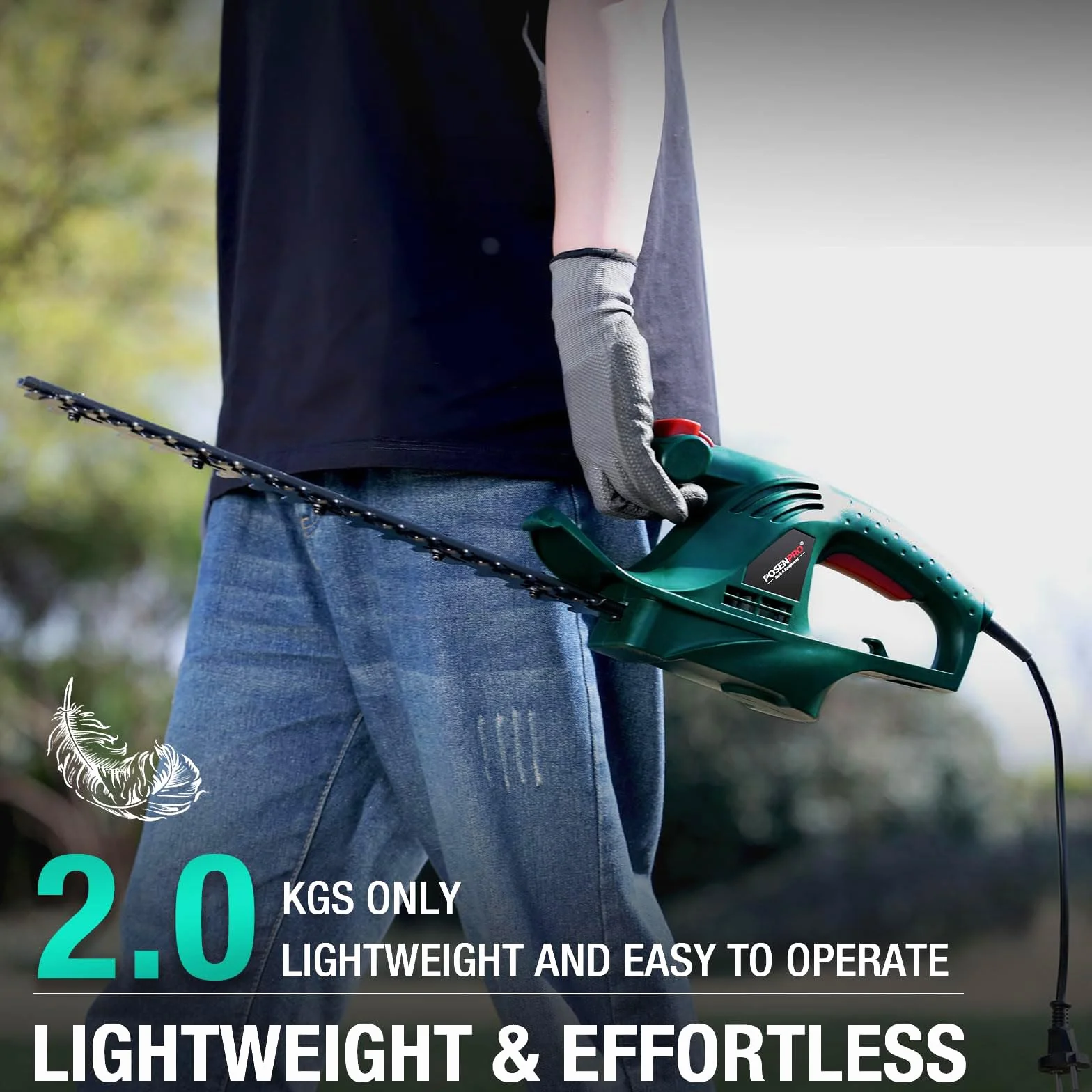 POSENPRO Elektryczne nożyce do żywopłotu 450 W 230-240 V 450 mm