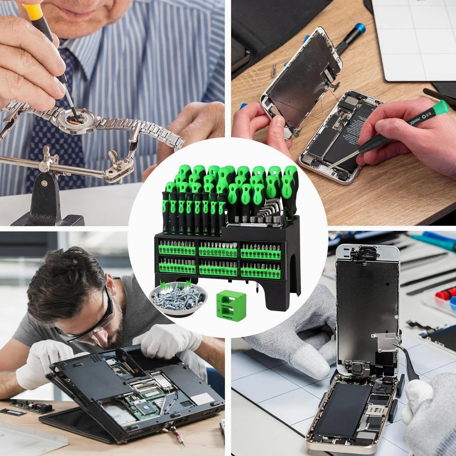 Zestawy Bitów Do Wkrętaków Wytrzymały Magnetyczny Komplet Narzędzi Z Etui | Komplet Śrubokrętów Do Napraw Domowych Przemysłowego Wytwarzania Instalacji Elektrycznych Inżynierów Napraw