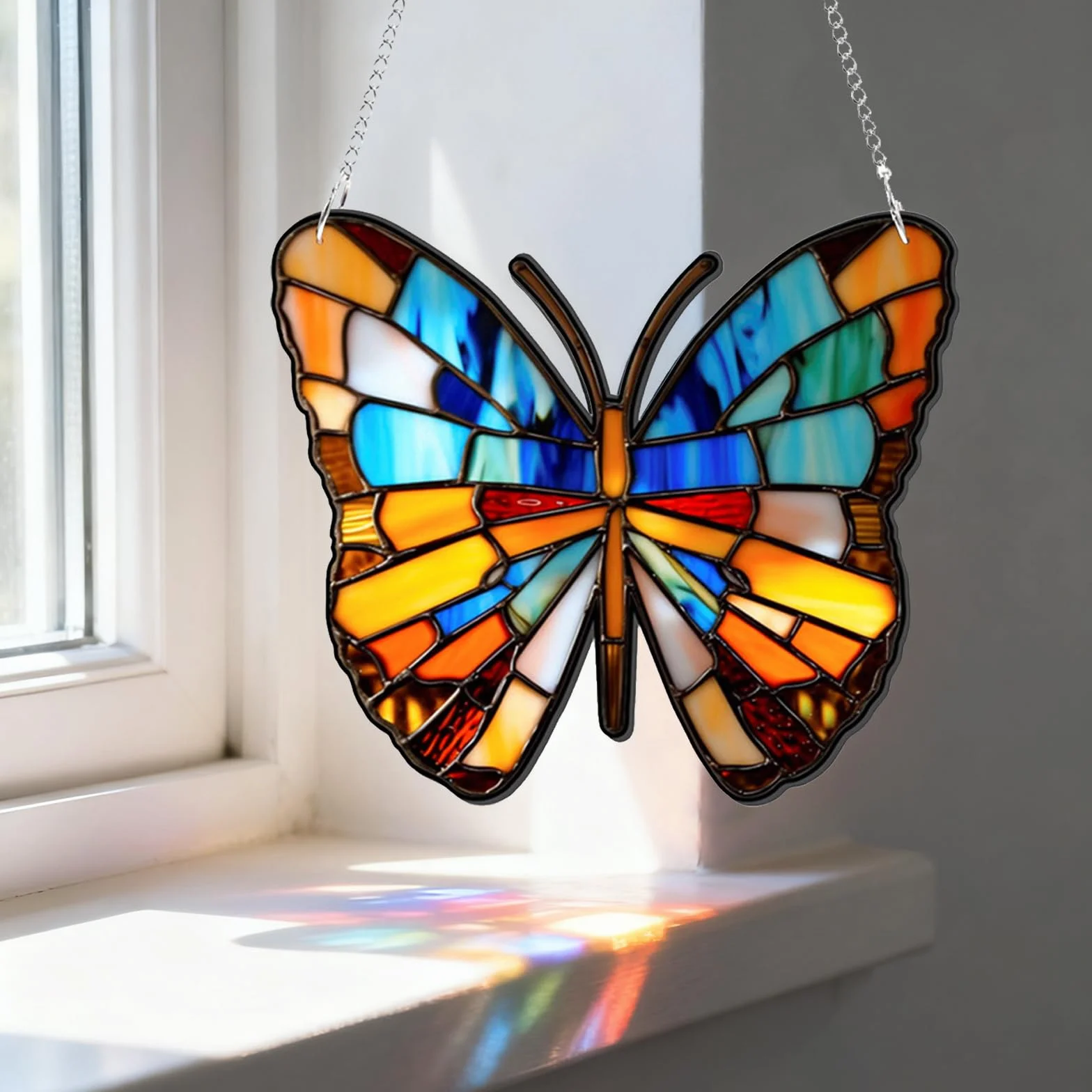 Łapacz słońca dekoracja na okno motyl wiszący ogród Boże Narodzenie