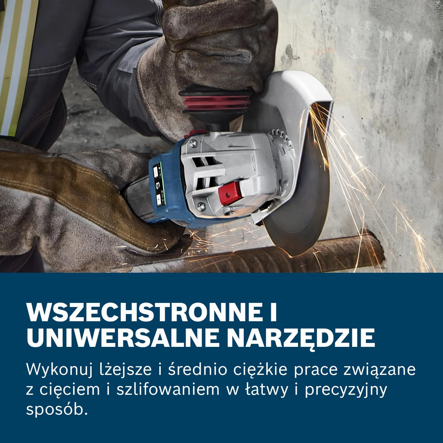 Bosch Professional 18 V firmy Bosch: akumulatorowa szlifierka kątowa GWS 18V-11 S (Ø tarczy 125 mm, 2x GBA 5.0Ah, ładowarka GAL 1880, walizka L-BOXX)