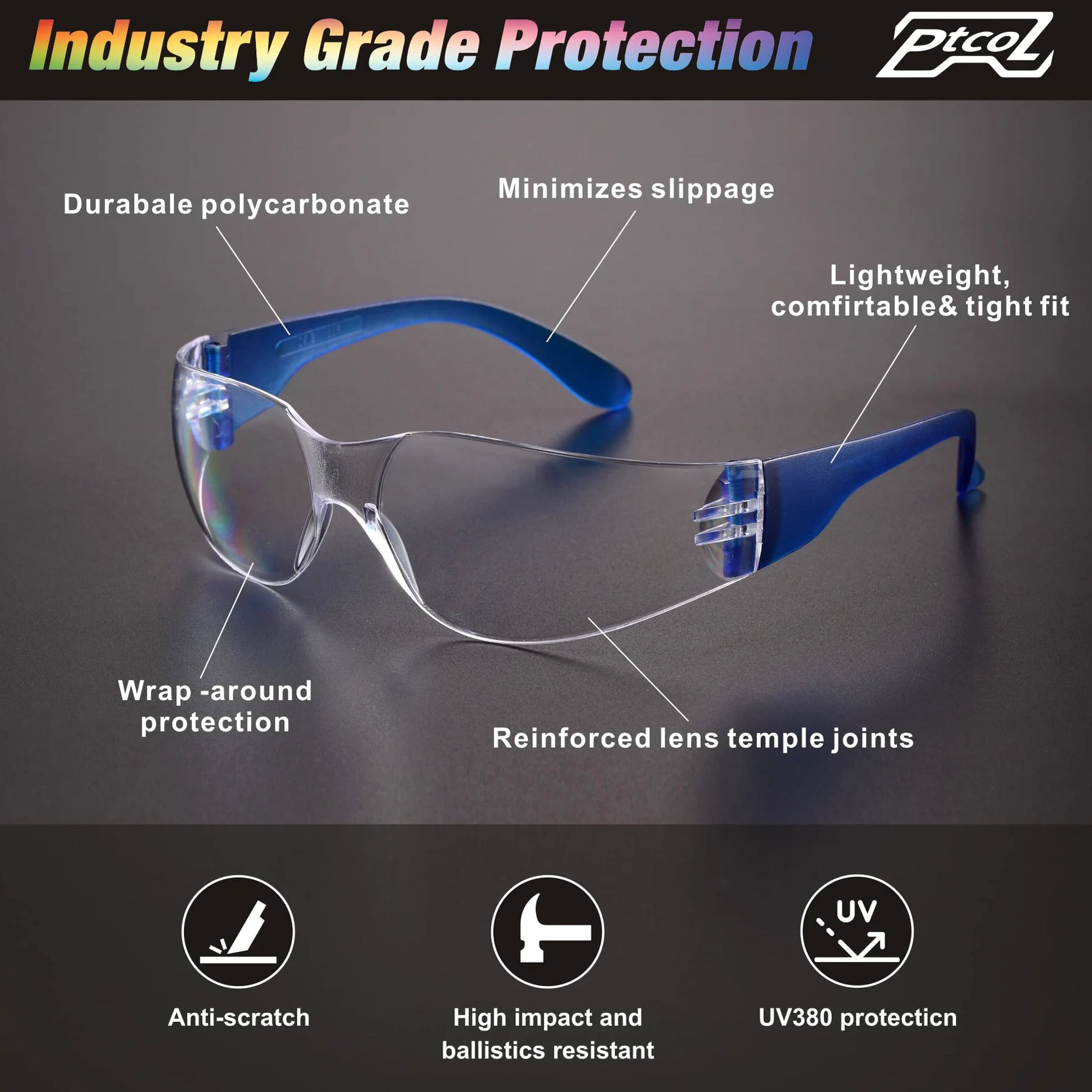 28 sztuk przezroczystych okularów do ochrony oczu z silną odporną na uderzenia soczewką, okulary ochronne, przeciwmgielne okulary, ochrona oczu, w 7 kolorach, unisex