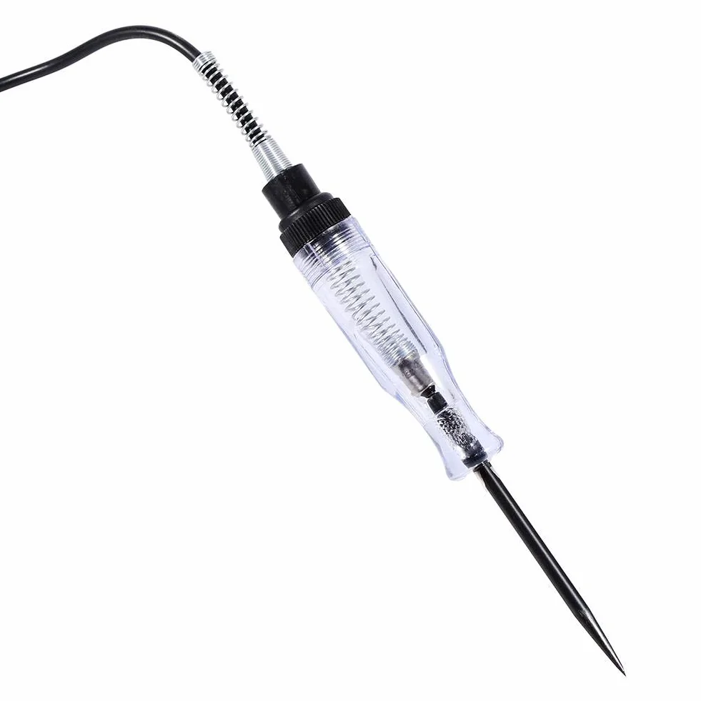 Fydun tester obwodu elektrycznego 6V 12V 24V DC tester obwodu drutu Auto samochód ciężarówka obwód napięcia Tester samochodowy test VoltMet długa sonda sonda żarówka 1pc